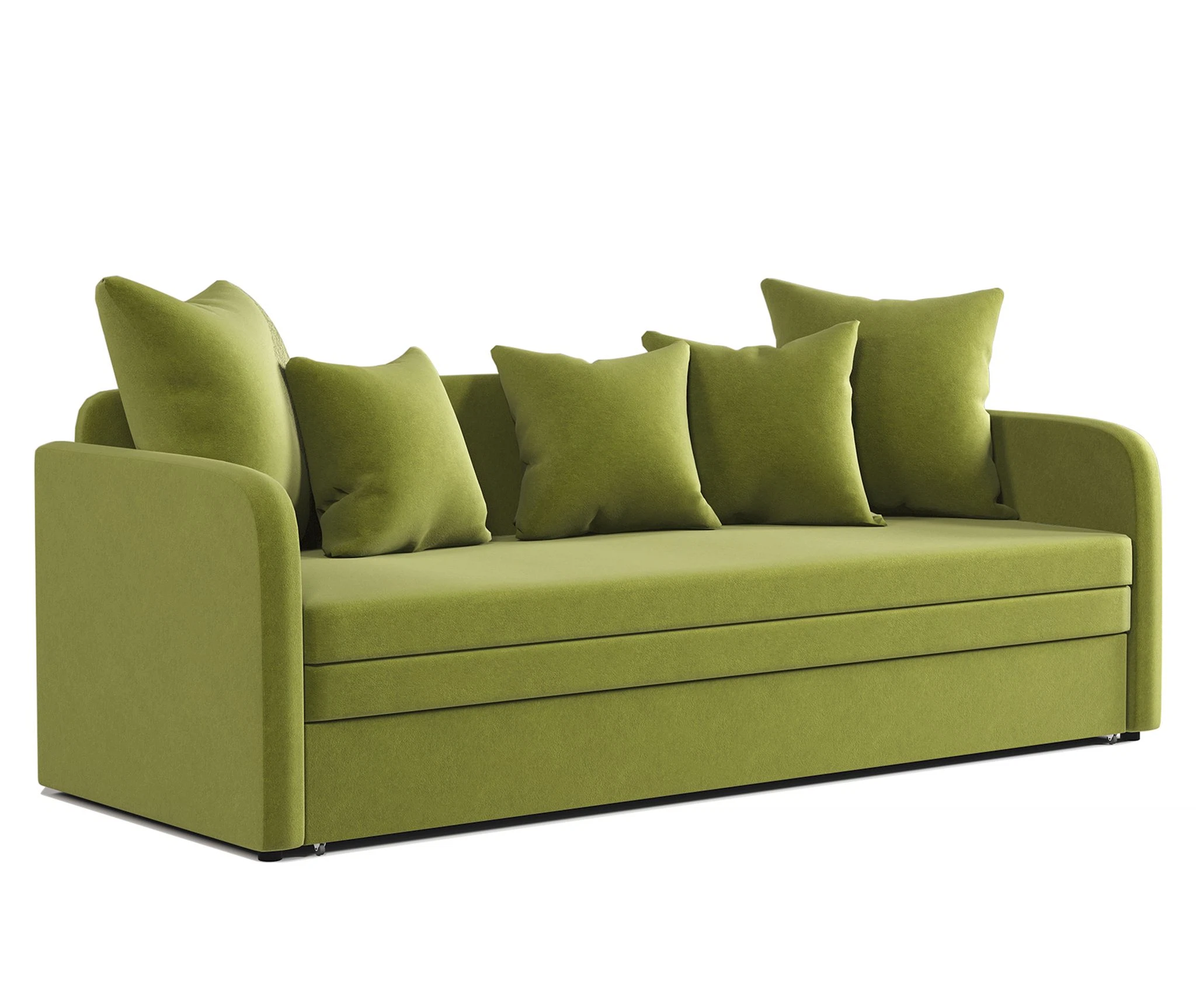 Изображение товара Современная софа Трио велюр Дрим эппл с механизмом еврософа и бельевым ящиком