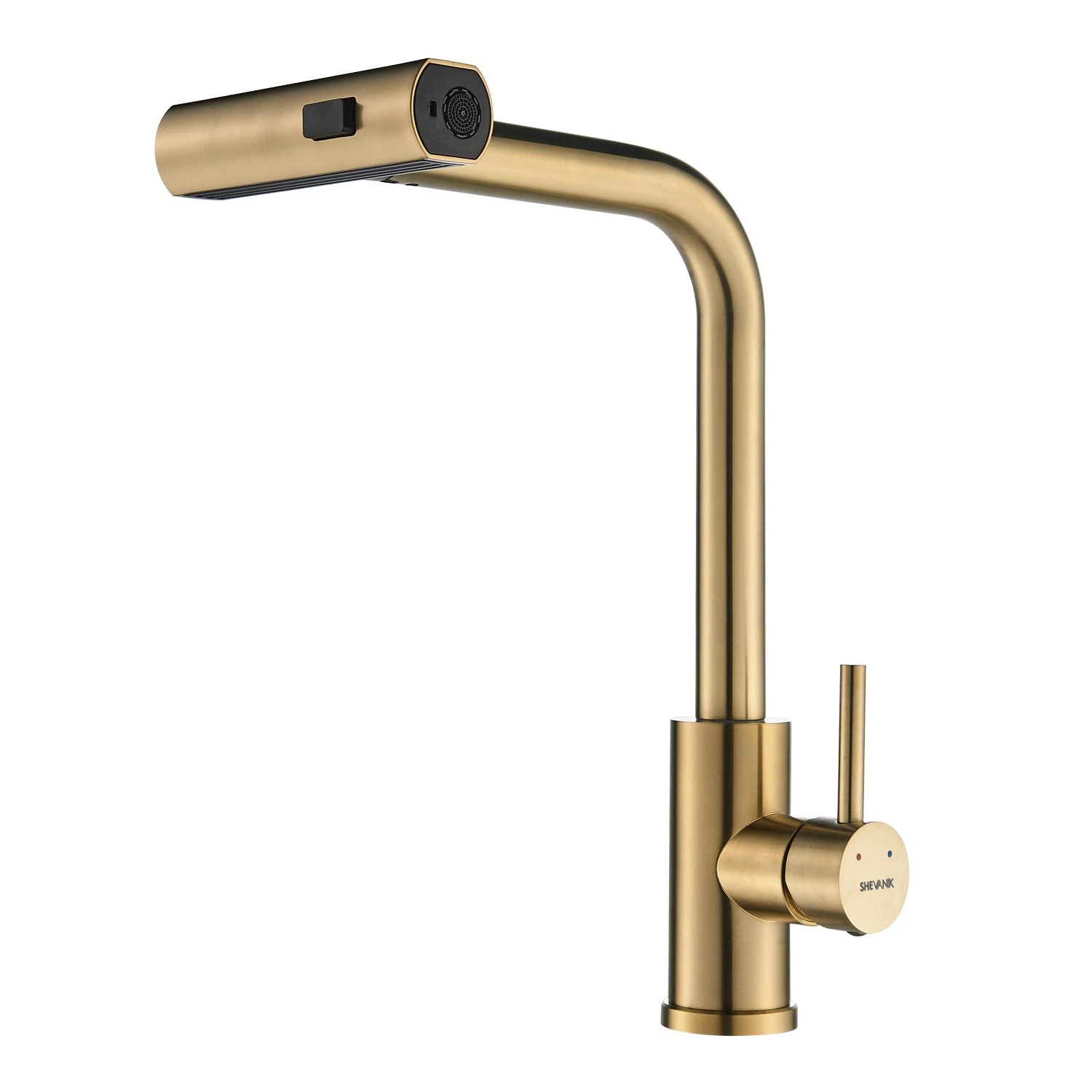 Изображение товара Смеситель для кухни с мультифункциональным изливом Shevanik S263G, золотой сатин
