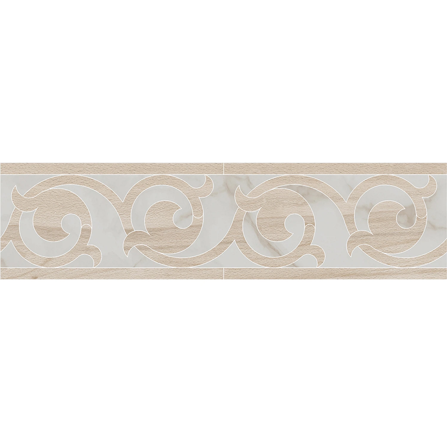 Изображение товара Бордюр керамический Карелли 60x15.5x0.9 см бежевый гладкий глянцевый