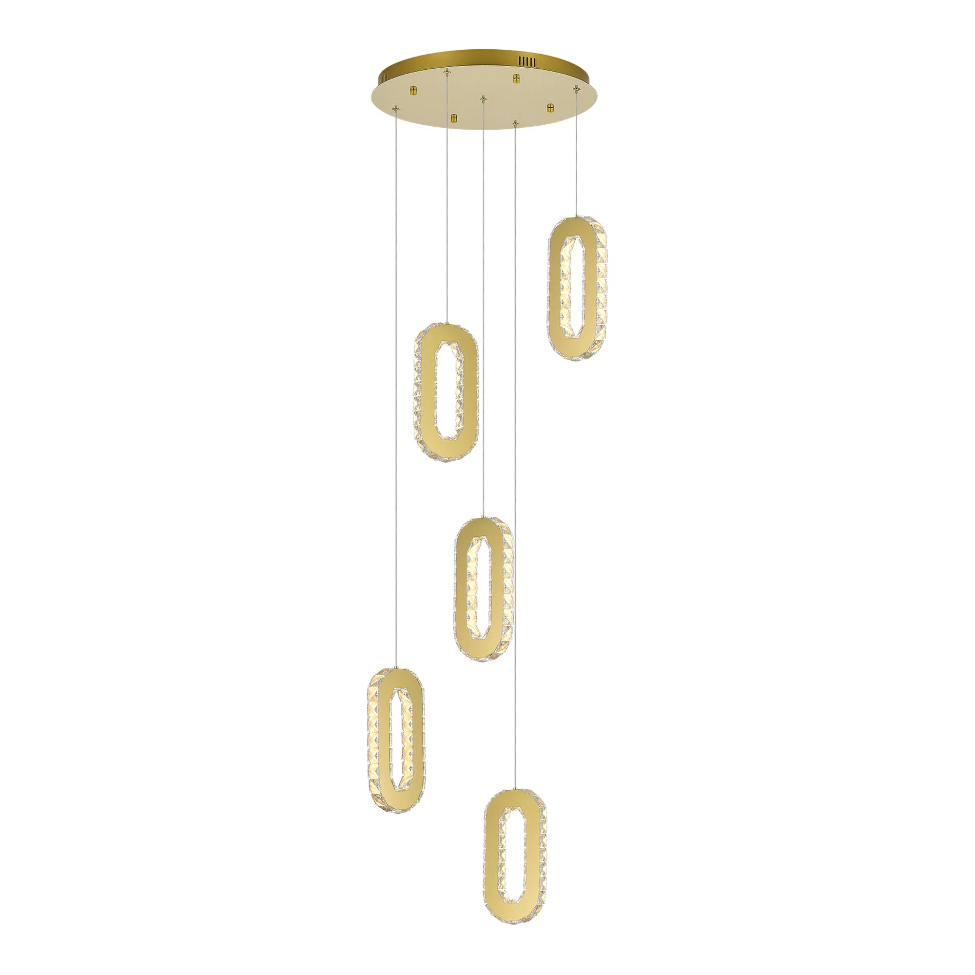 Изображение товара SL6506.203.05 Светильник подвесной ST-Luce Золотистый/Золотистый, Прозрачный LED 5*9W 3000K Изображение товара SL6506.203.05 Светильник подвесной ST-Luce Золотистый/Золотистый, Прозрачный LED 5*9W 3000K