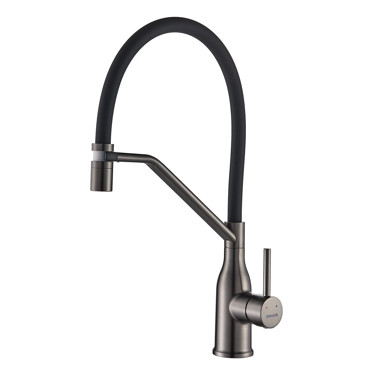Изображение товара Смеситель для кухни Shevanik S343T-3, гибкий излив, оружейная сталь