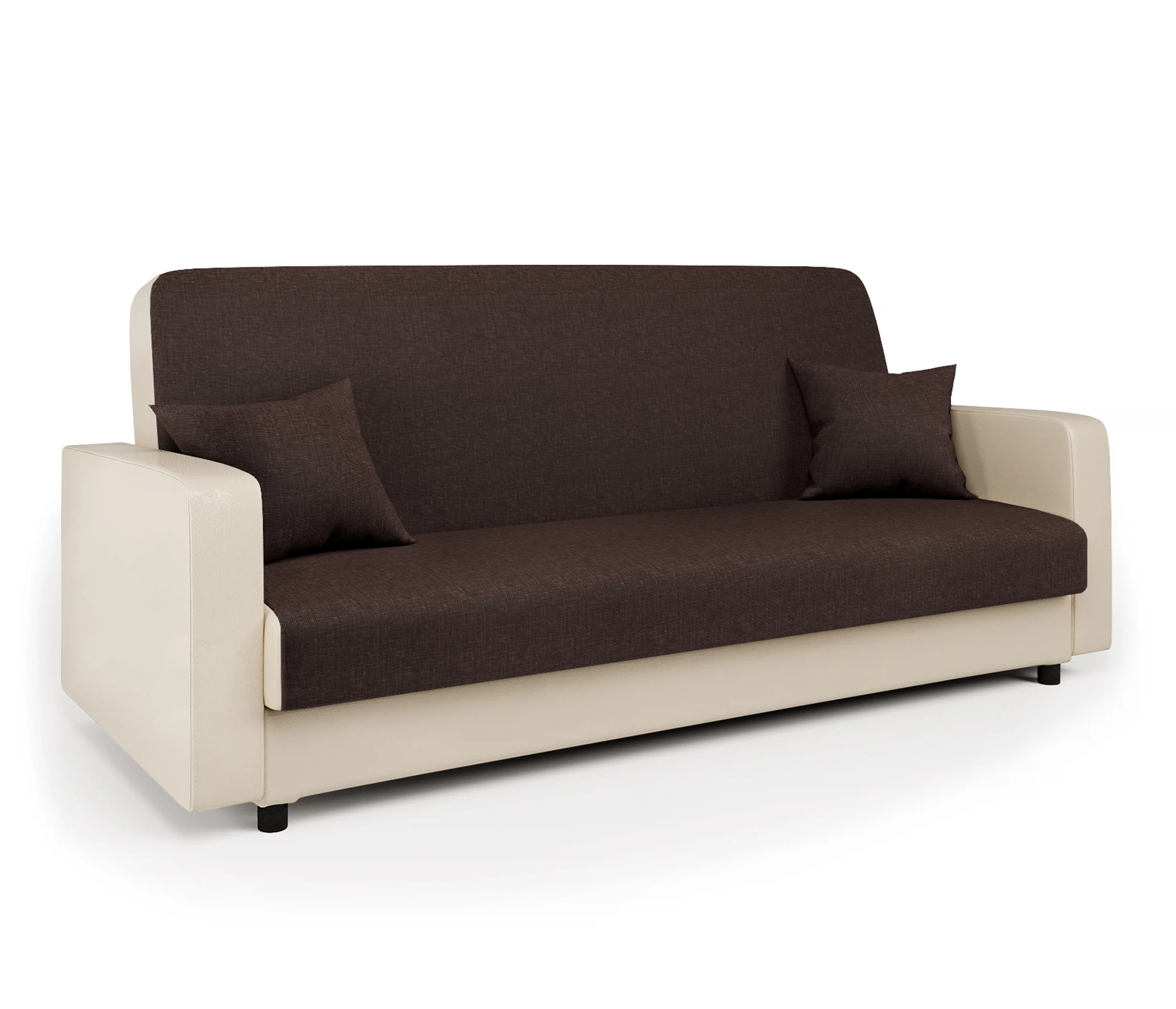 Изображение товара Диван-книжка Мелодия 120 шоколадная рогожка и экокожа беж