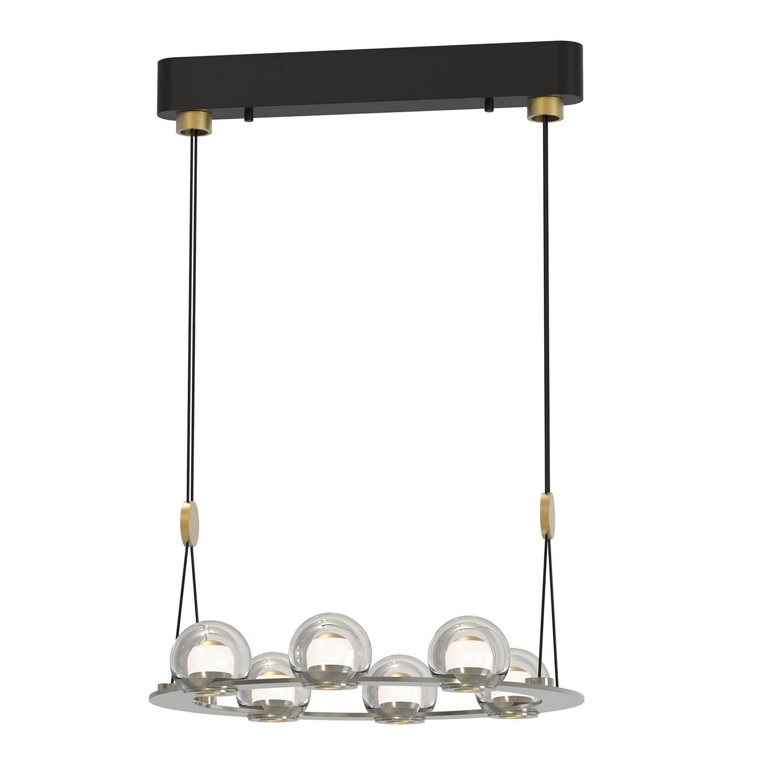 Изображение товара Подвесная люстра Favourite Rosio с двойным плафоном и светодиодами, черный дизайн