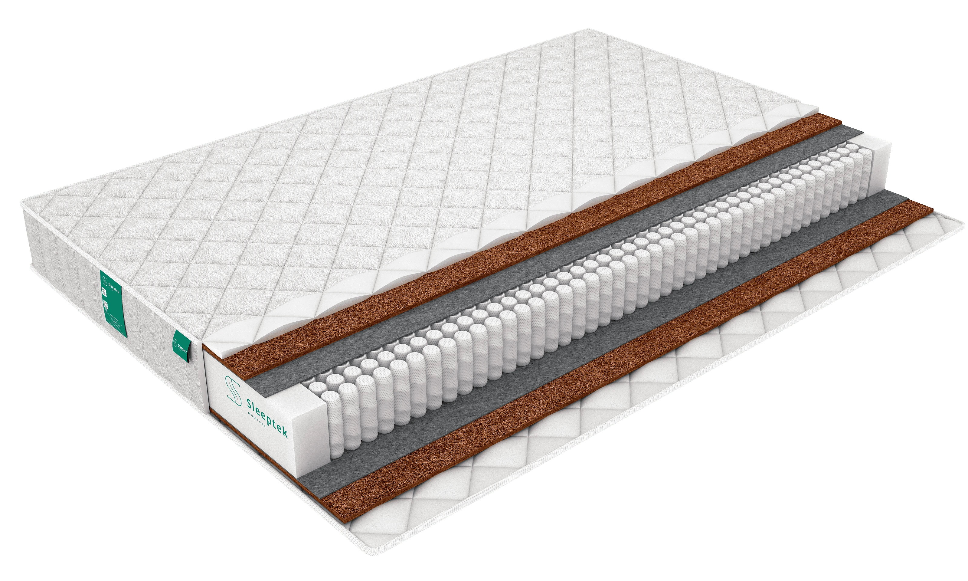 Изображение товара Матрас Sleeptek Simple Hard 1000 120х200 см - жесткий натуральный ортопедический пружинный матрас