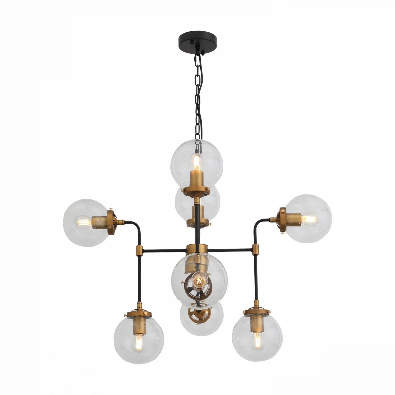 Изображение товара Люстра подвесная ST-Luce Черный, Золото/Прозрачный E27 8*40W, SL234.403.08 Изображение товара Люстра подвесная ST-Luce Черный, Золото/Прозрачный E27 8*40W, SL234.403.08