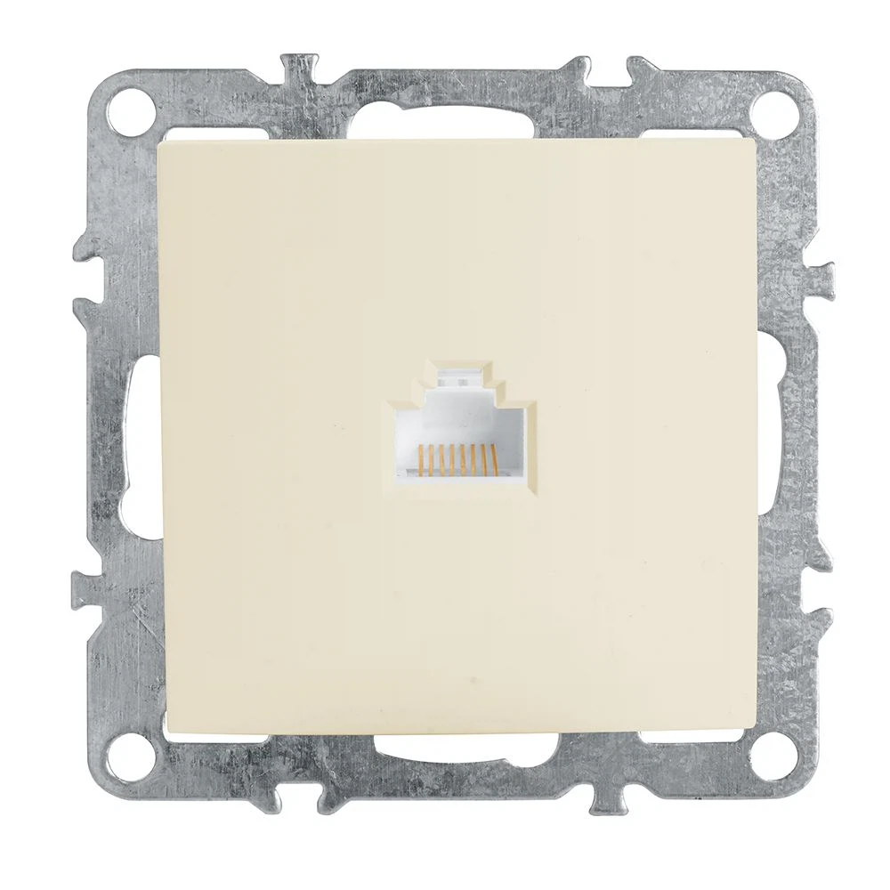 Изображение товара Розетка компьютерная 1-местная RJ-45 (механизм), STEKKER, PST00-9107-02, серия Эрна, слоновая кость Изображение товара Розетка компьютерная 1-местная RJ-45 (механизм), STEKKER, PST00-9107-02, серия Эрна, слоновая кость
