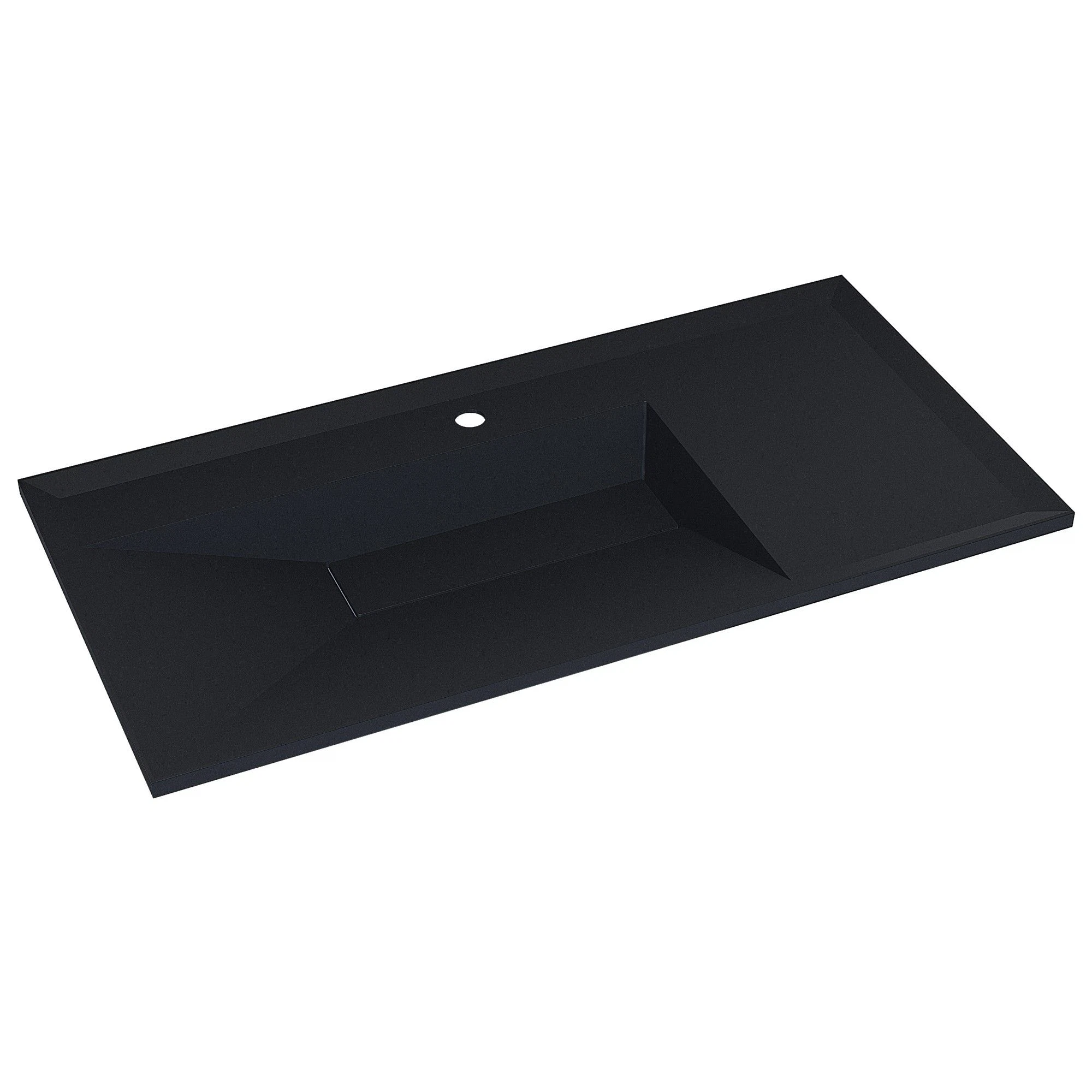 Изображение товара Раковина для ванной комнаты Uperwood Lotus Quartz черная матовая 100х50 см