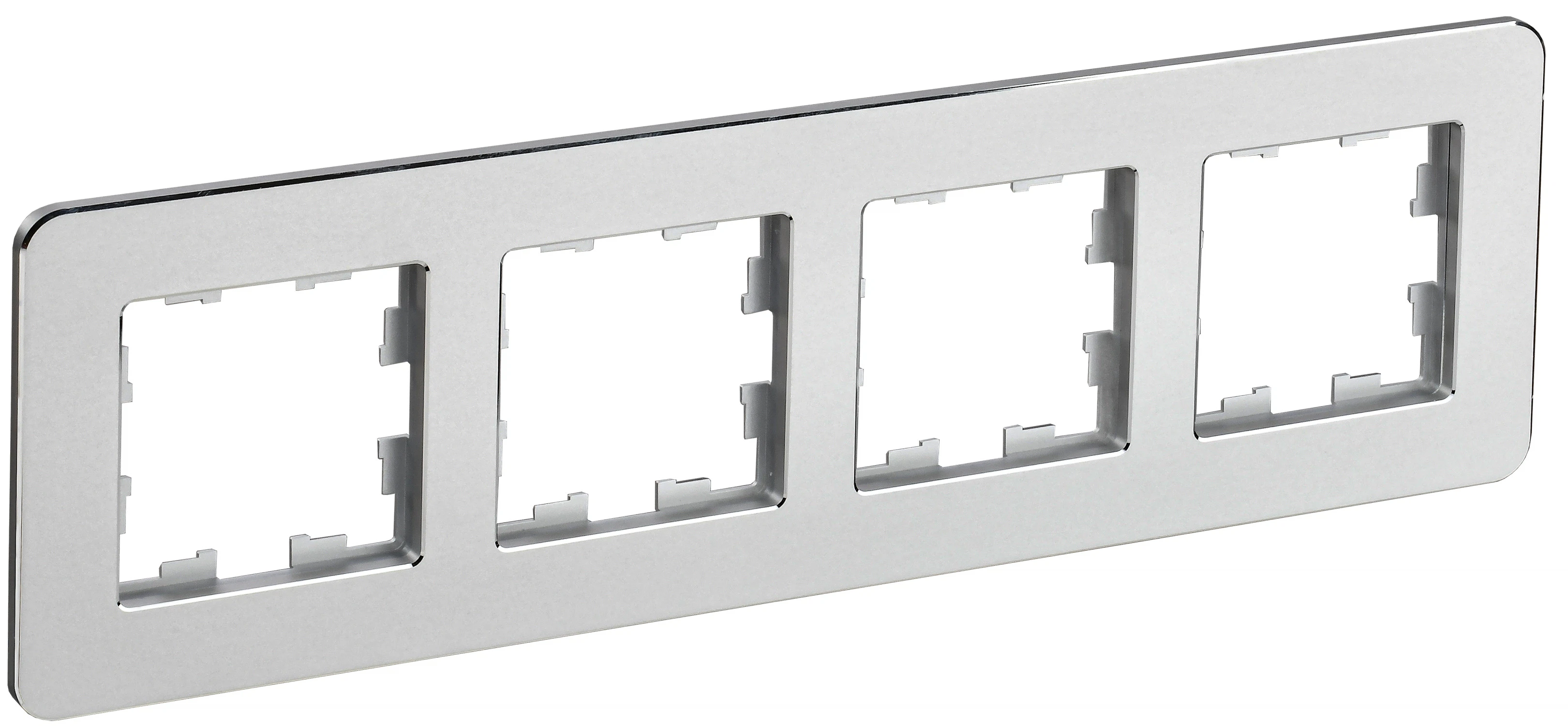 Изображение товара Рамка IEK BRITE BR-M42-M-01-K47 Алюминий скругл.угол 4-м