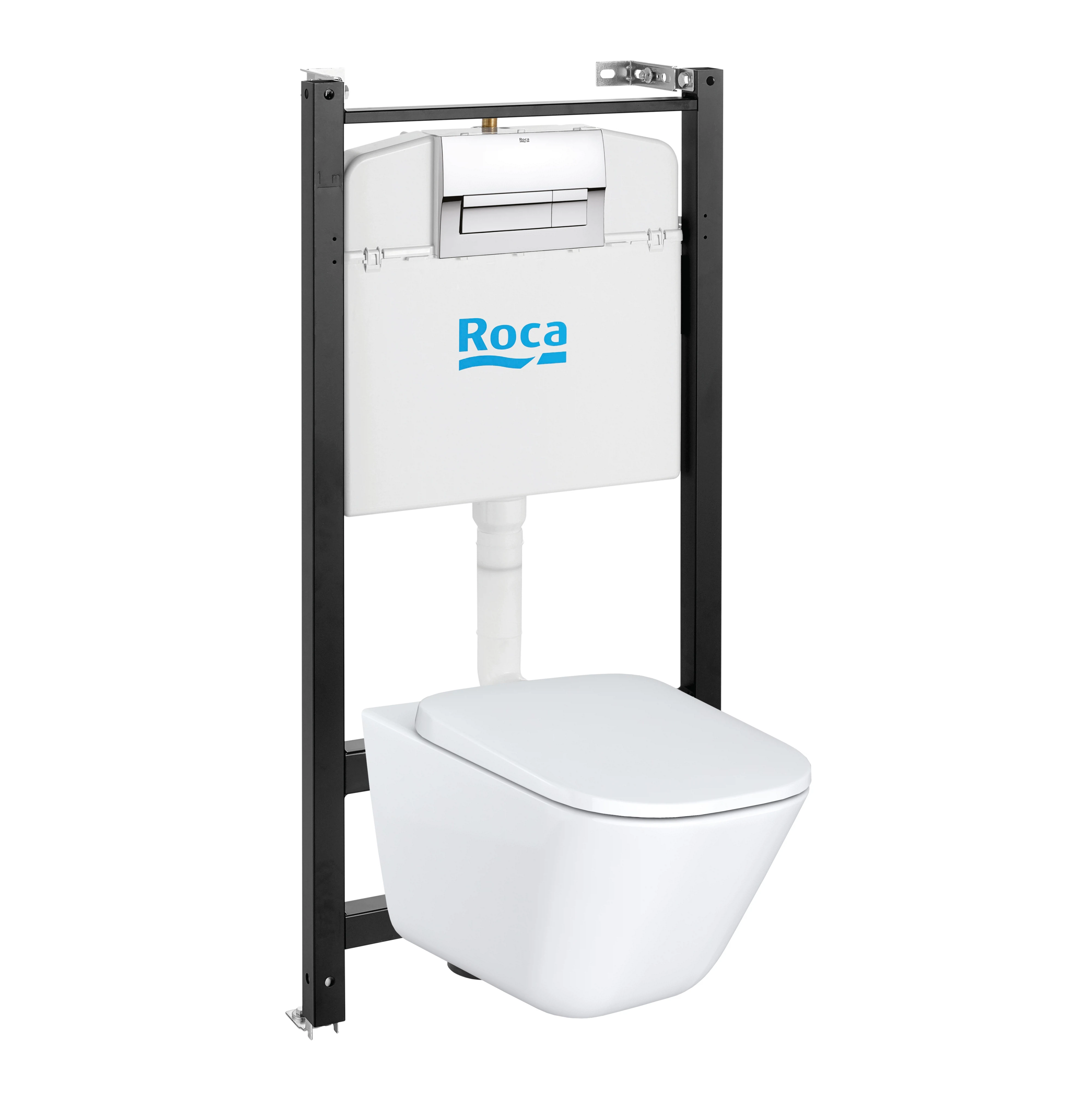 Изображение товара Подвесной унитаз Roca The Gap 7.8931.0.410.0 комплект с инсталляцией и сиденьем микролифт