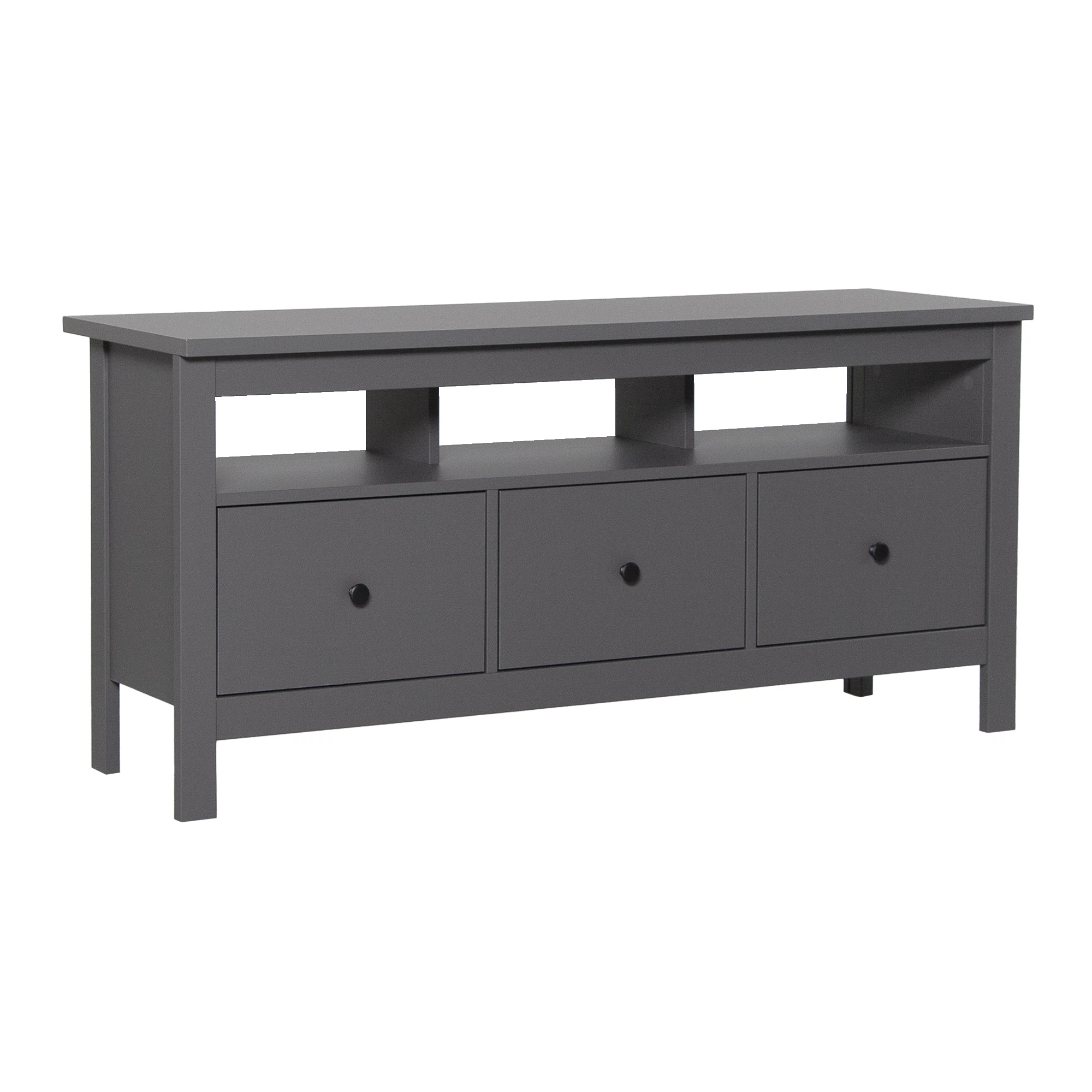 Изображение товара ТВ тумба САГА 3 ящика и ниши из ЛДСП серого цвета стиль Прованс