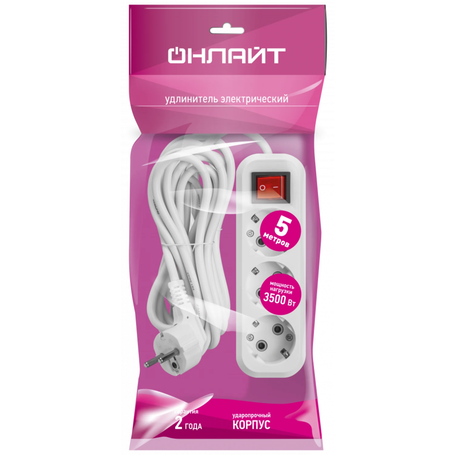 Изображение товара Удлинитель ОНЛАЙТ 90 524 OPE-S-03-500-ESC-3x1