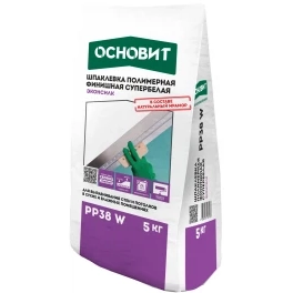 Шпаклевка полимерная финишная супербелая ОСНОВИТ ЭКОНСИЛК PP38 W, 5 кг