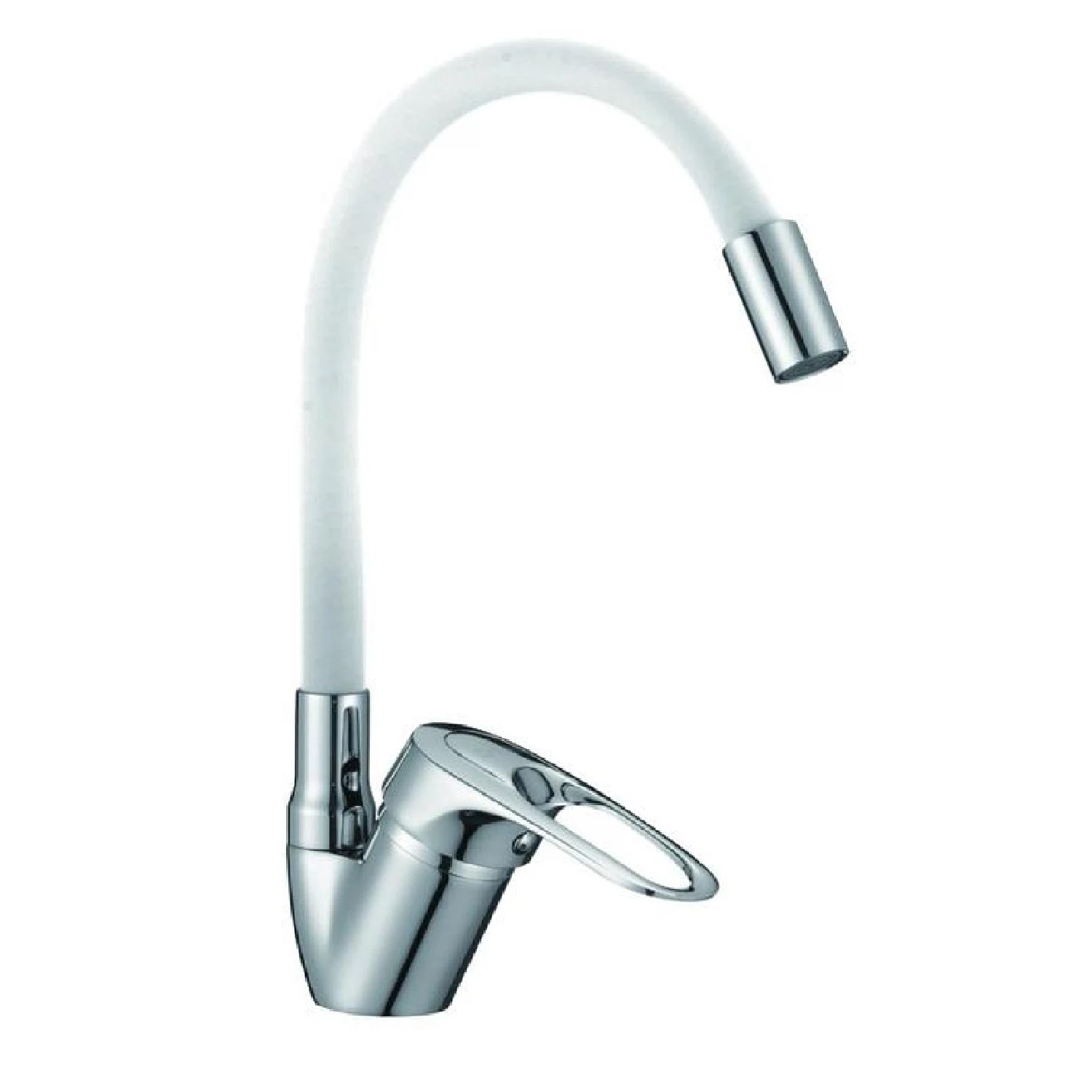 Изображение товара Смеситель для кухни с гибким изливом D-Lin D150628-3C хром/белый