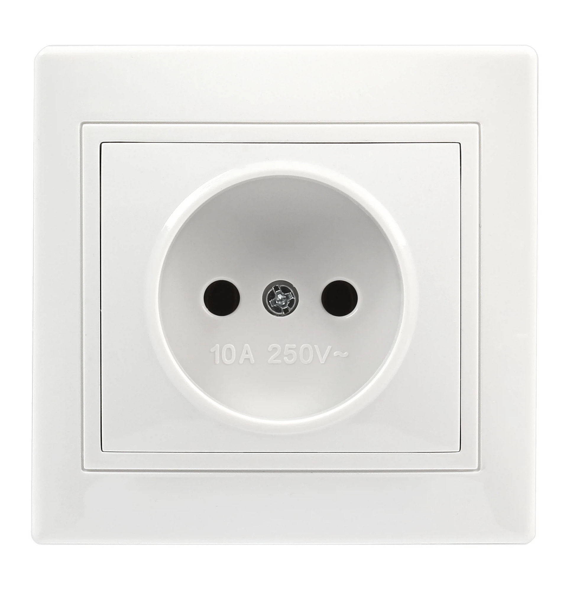 Изображение товара Розетка 1-местная без заземления 10А белая, керамика "Венера" (SBE-01w-10-S1-N-c)/200