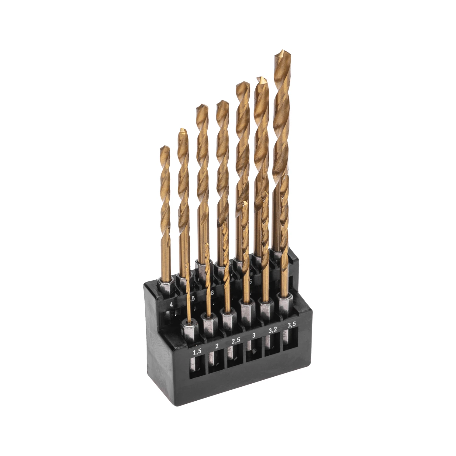 Изображение товара Набор сверл Kranz 1,5-6,5 мм с нитрид-титановым покрытием (13 шт.)