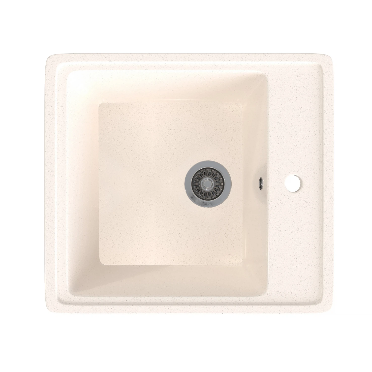 Изображение товара Мойка кухонная из искусственного мрамора Mixline ML-GMS10 460x505 мм белая врезная с сифоном