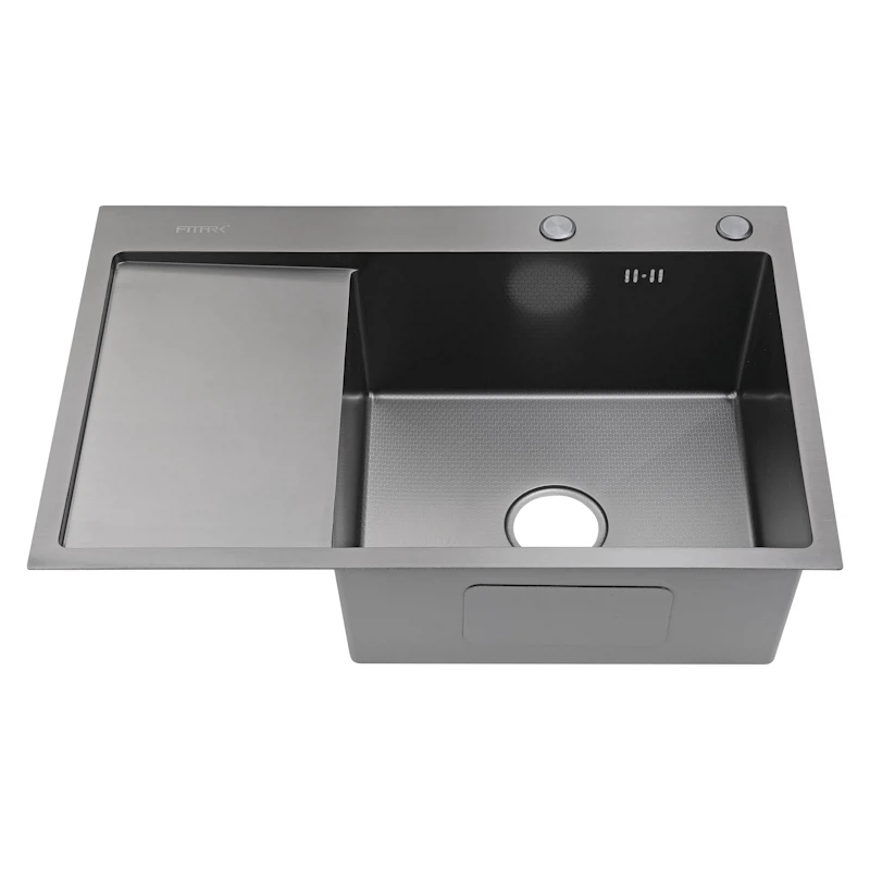 Изображение товара Мойка для кухни Fmark FSC6550Q-R, графит, нержавеющая сталь