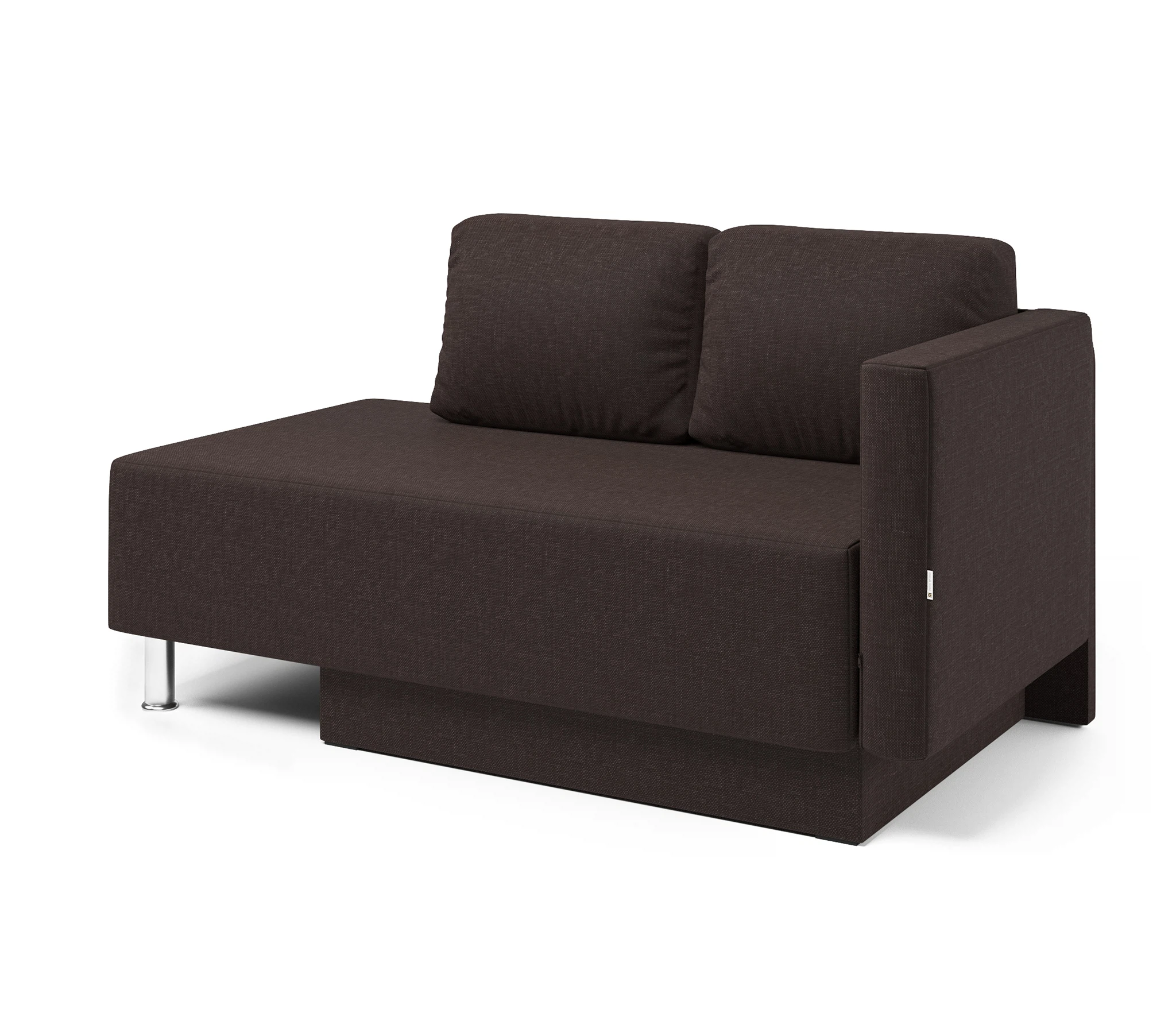 Изображение товара Кушетка Леон угол правый из рогожки шоколадного цвета