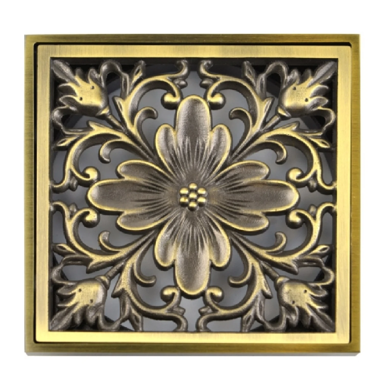 Изображение товара Трап душевой Bronze de Luxe 21975 (квадратная, бронза, ретро) 