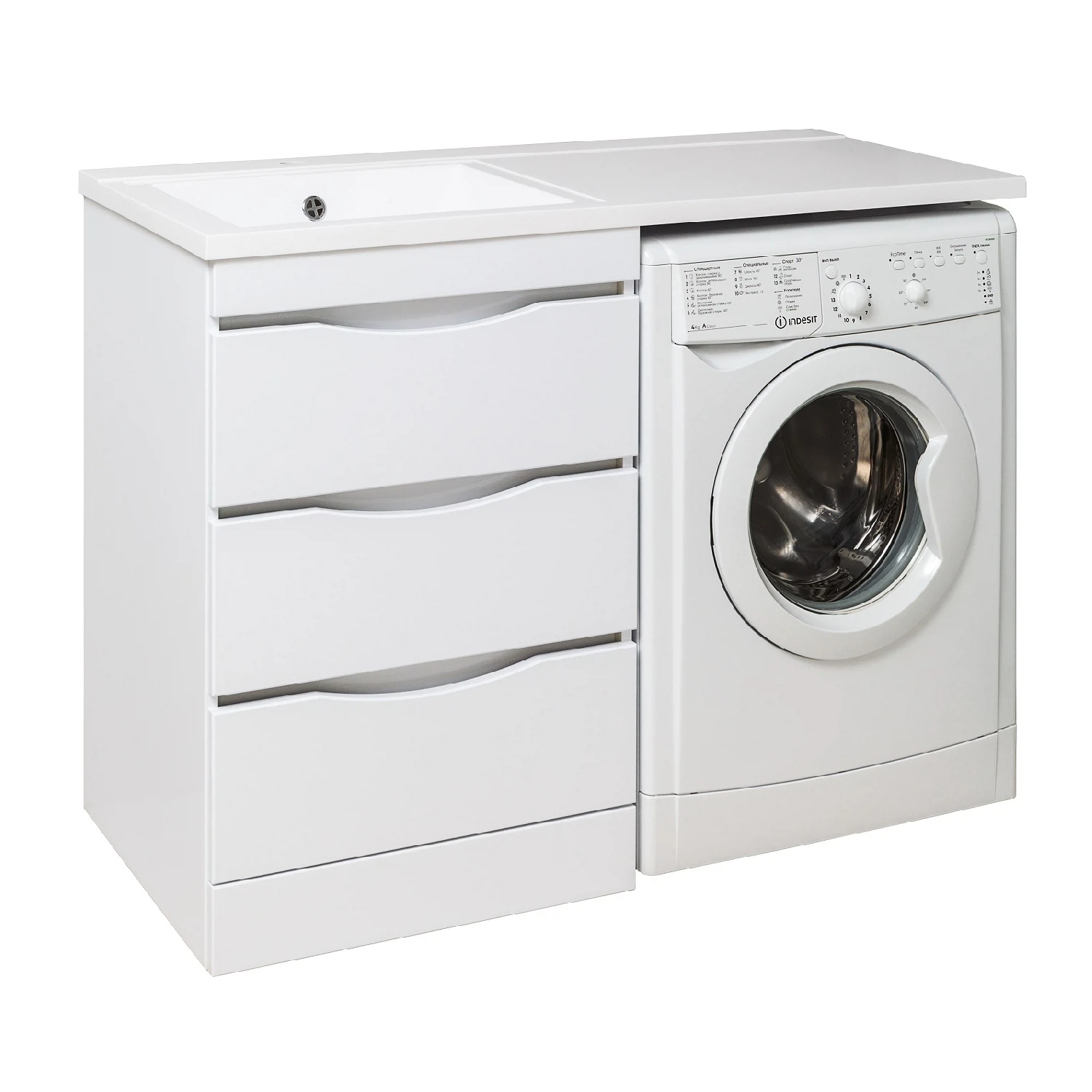 Изображение товара Тумба Runo Орион 60 под умывальник Gamma 120 лайт белая для ванной комнаты