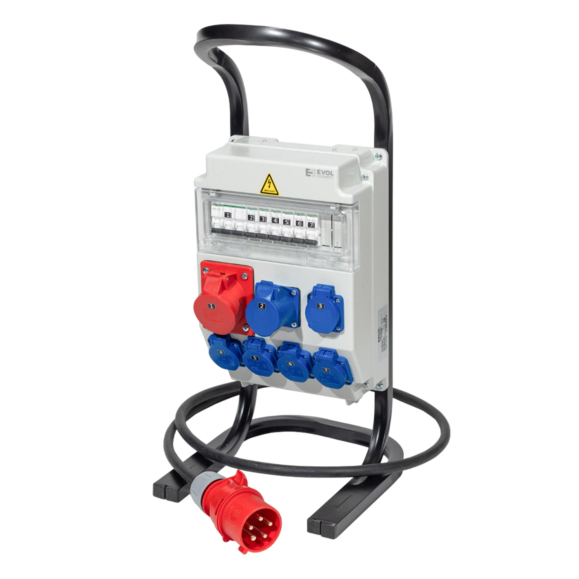 Изображение товара Переносной щит с розетками CEE 16A/380В и Schuko 16A/220В EVOL PARTNER