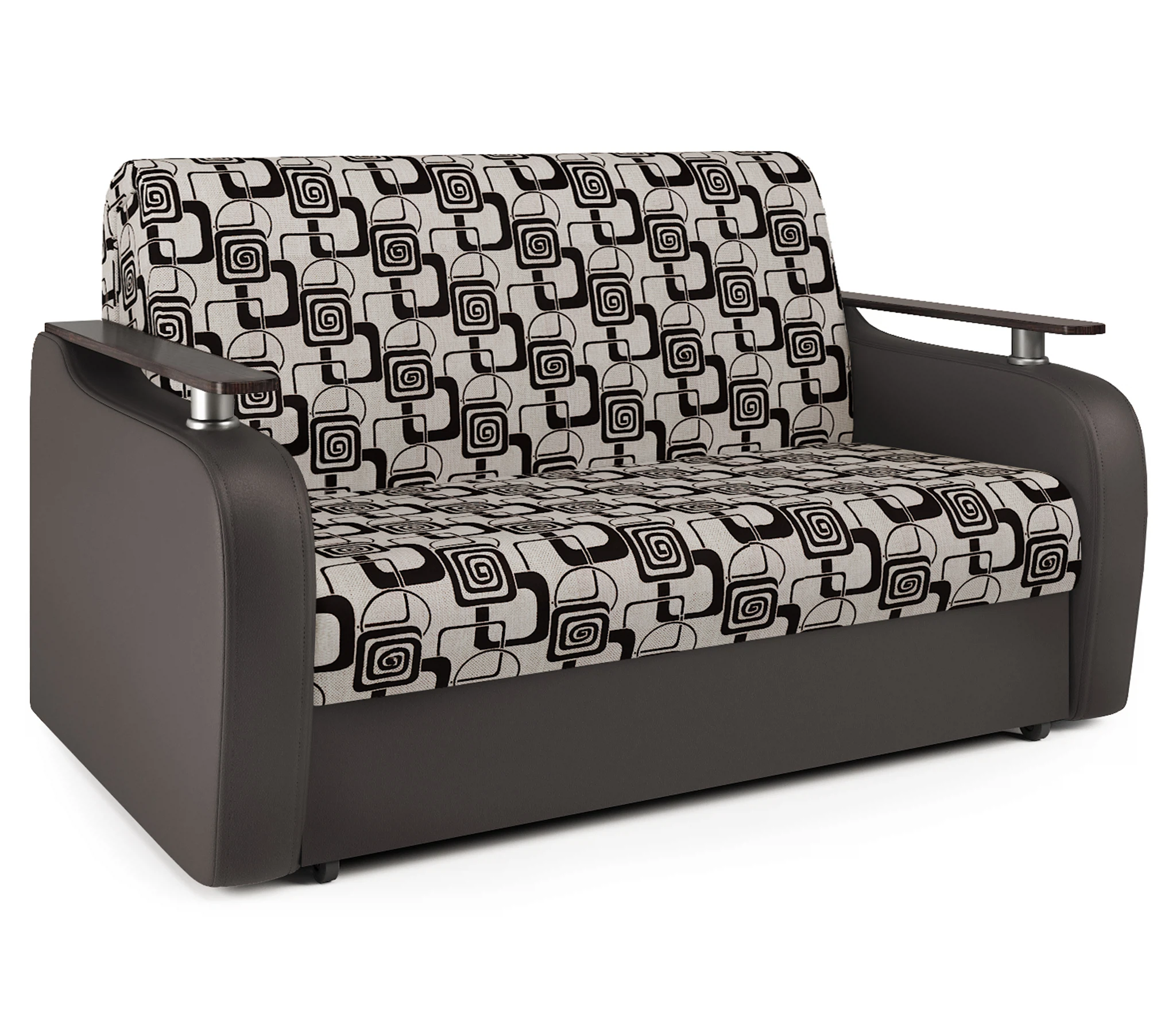 Изображение товара Диван аккордеон Гранд Д 140 с ящиком и экокожей шоколад и ромб