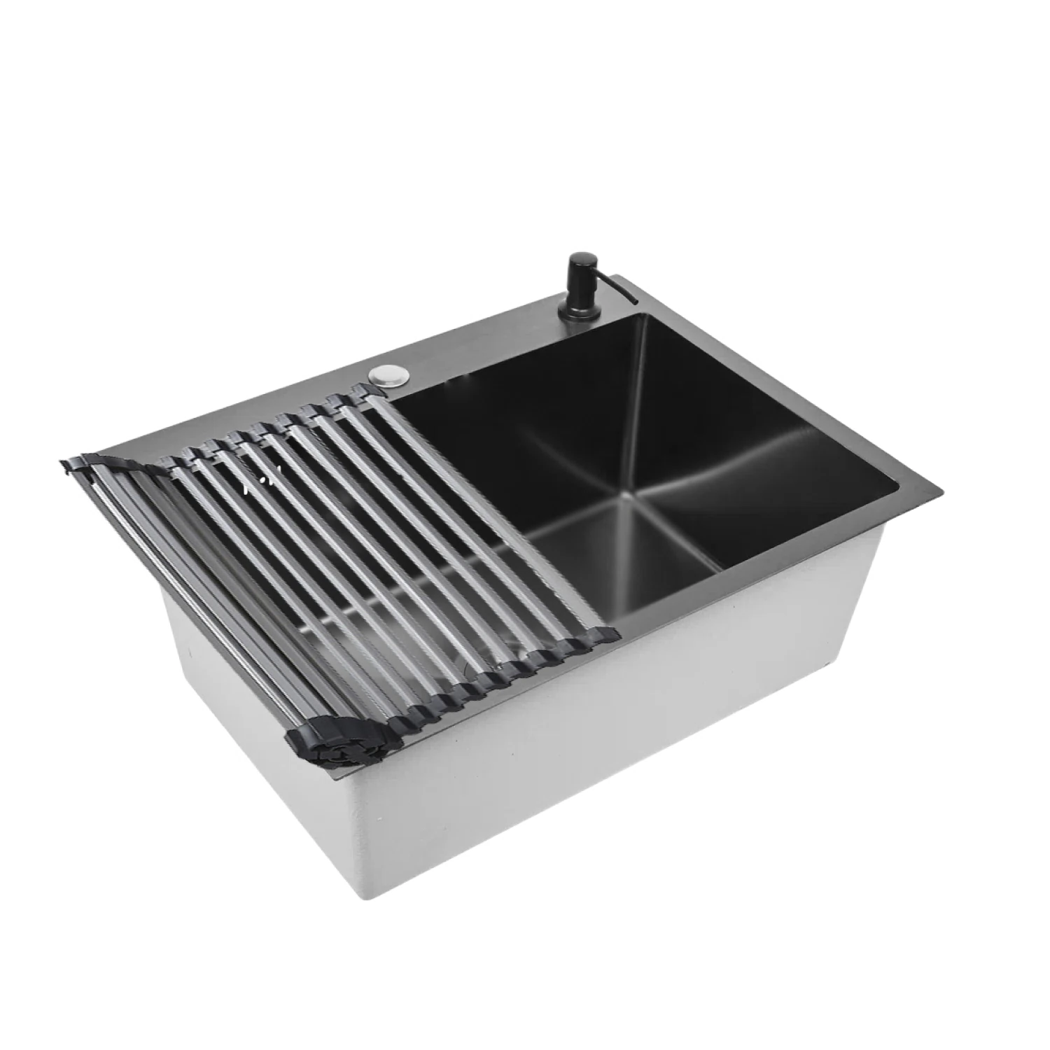 Изображение товара Кухонная мойка WISENT из нержавеющей стали 60x50 графит PVD покрытие с сифоном