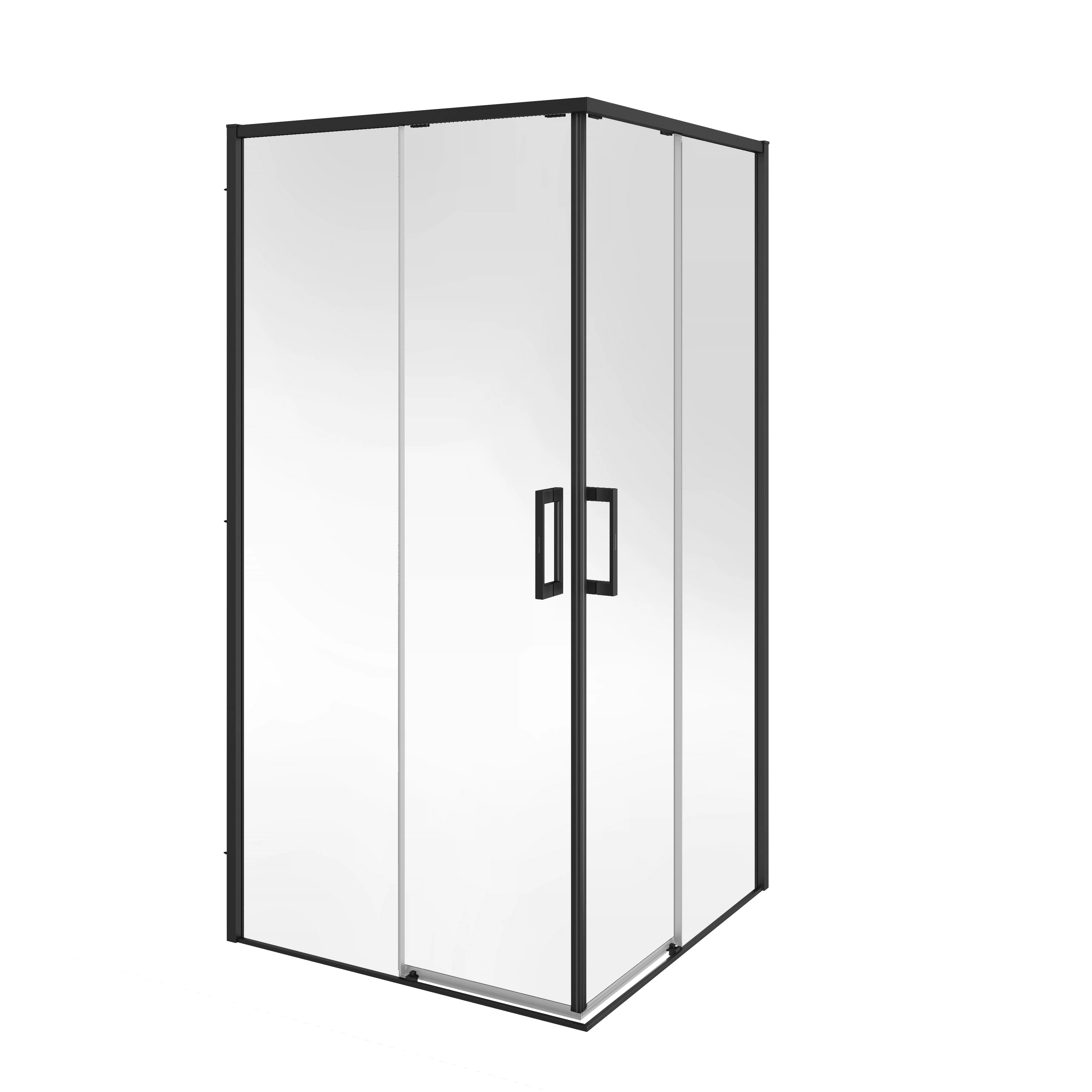 Изображение товара Душевой уголок Lindo/Линдо, раздв. с функц. soft close/плав. отк. и зак., квадр.,100х100х195, черный Kerama Marazzi арт. LN.100.SSD.BLK.M