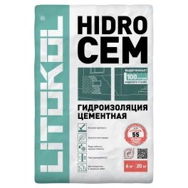 Цементная гидроизоляция HIDROCEM для бетона LITOKOL, 20кг.