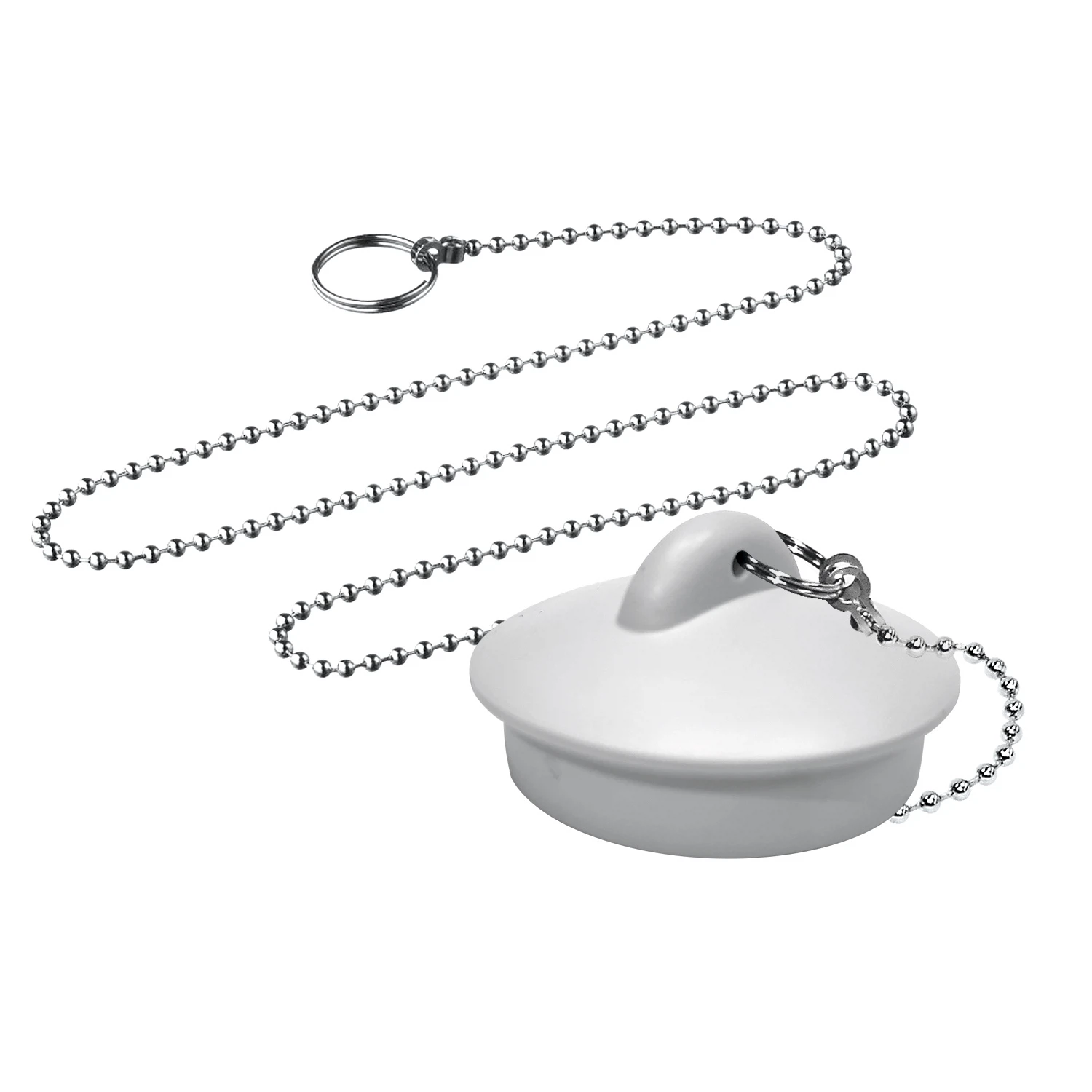 Изображение товара Пробка для сифона 1 1/2" белая с цепочкой латунь