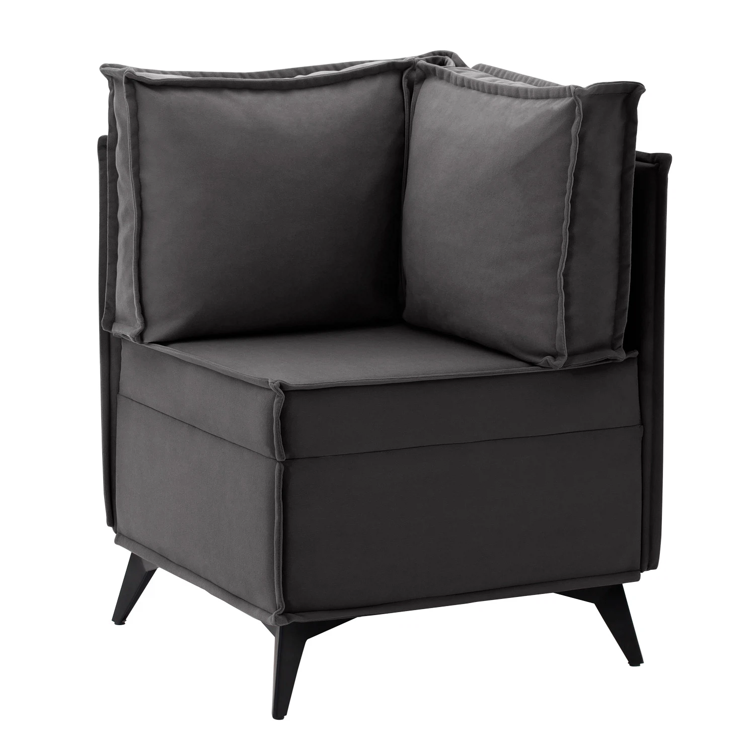 Изображение товара Угловой кухонный диван NORTA Loft XS из велюра серый 585x585x800 мм