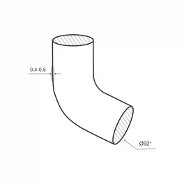 Кoленo трубы 45°С, d-92мм., Сталь, серый, Таврoс