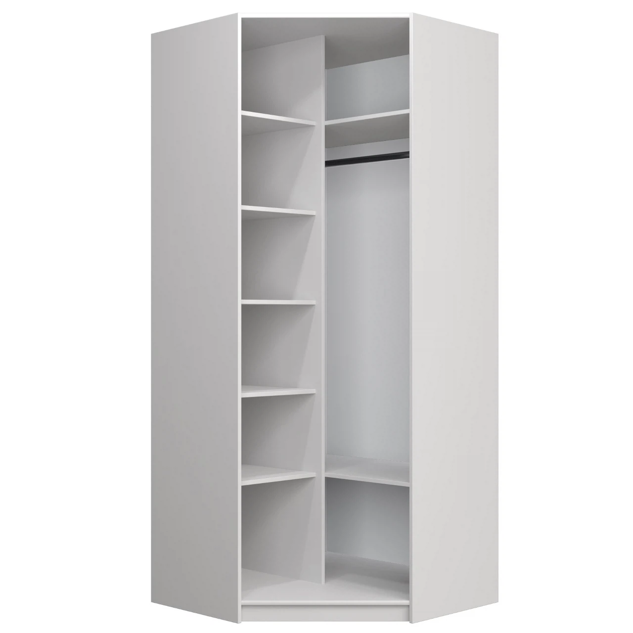 Изображение товара Угловой модуль с полками для гардеробной системы Локер 95.5x95.5x220 см белый