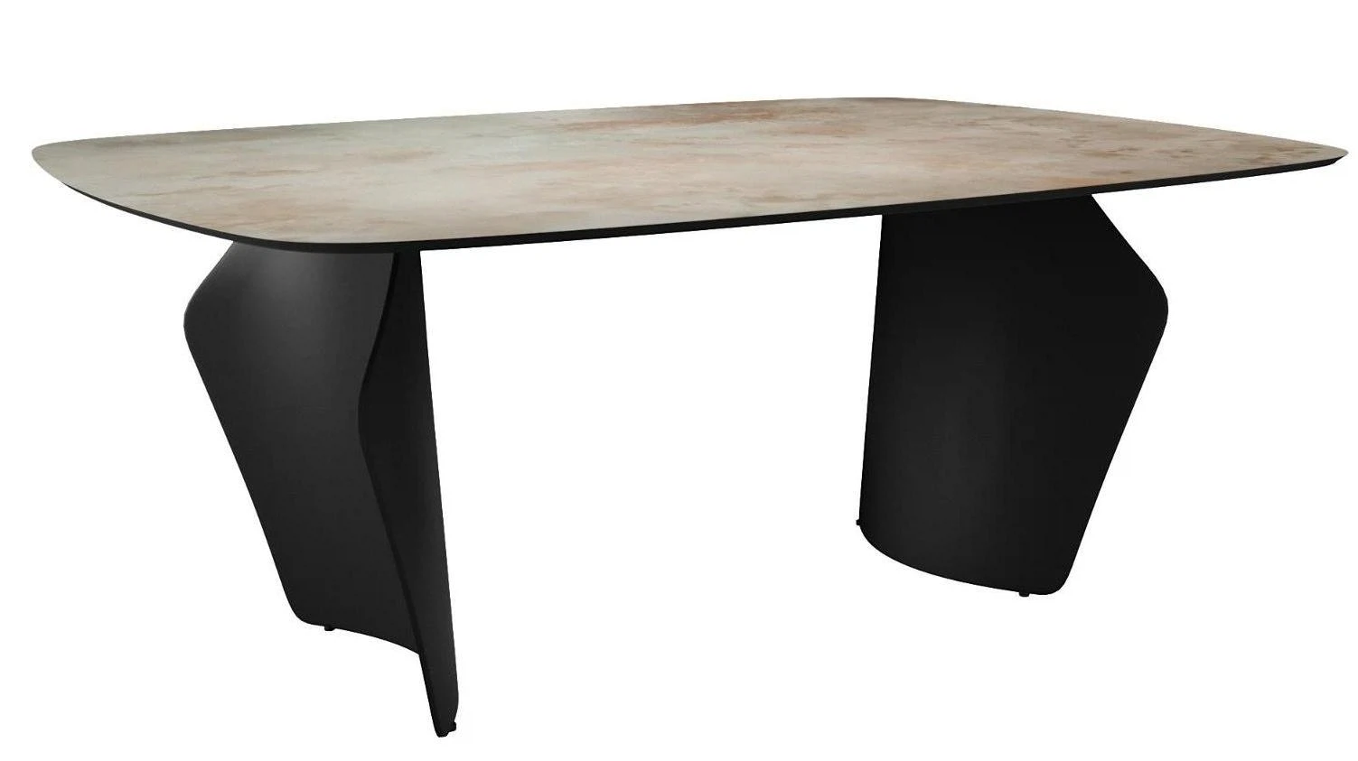 Изображение товара Стол DikLine KU180 керамика мрамор SH1683 матовая/опоры черные (2 уп)