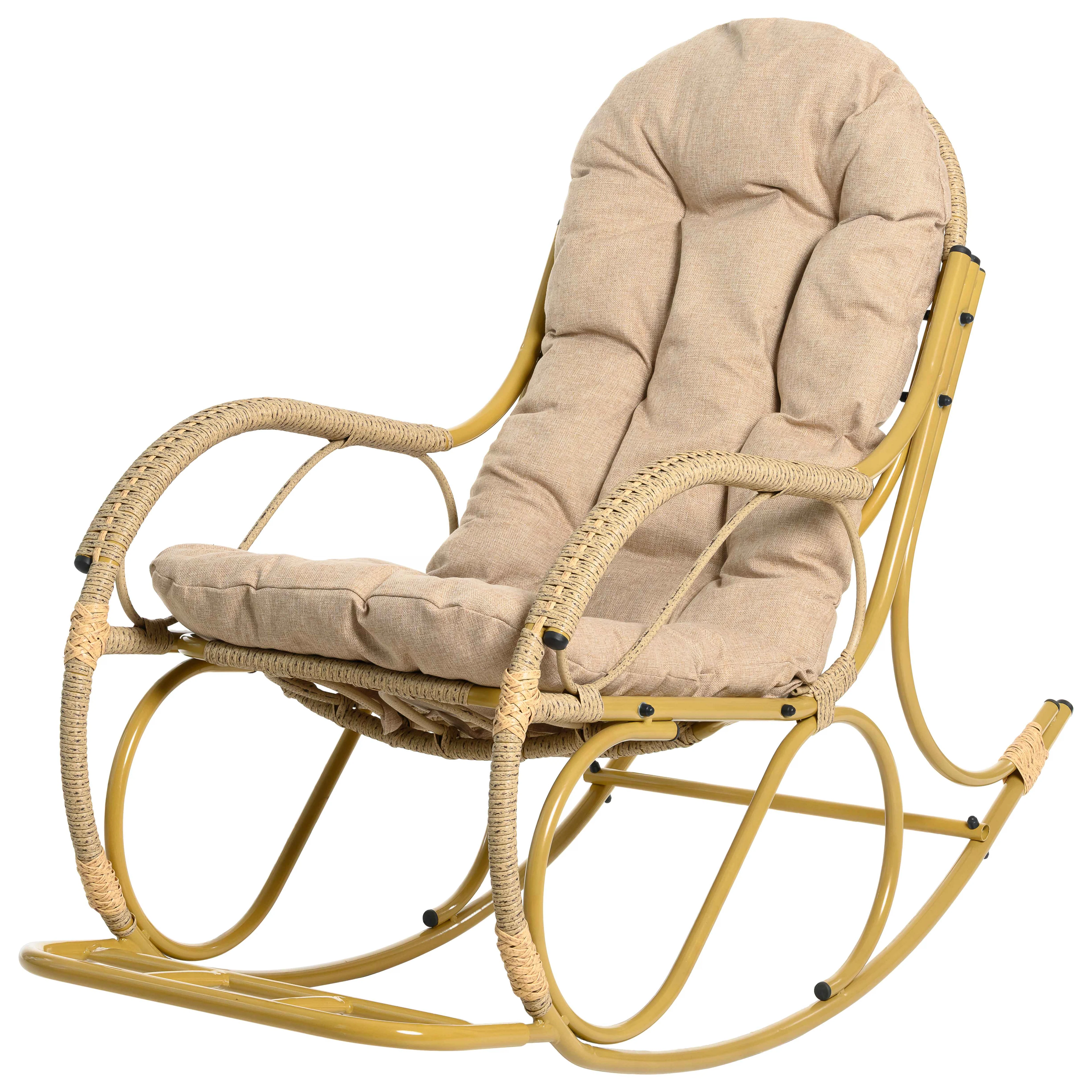 Изображение товара Кресло-качалка Bigarden из искусственного ротанга с подножкой