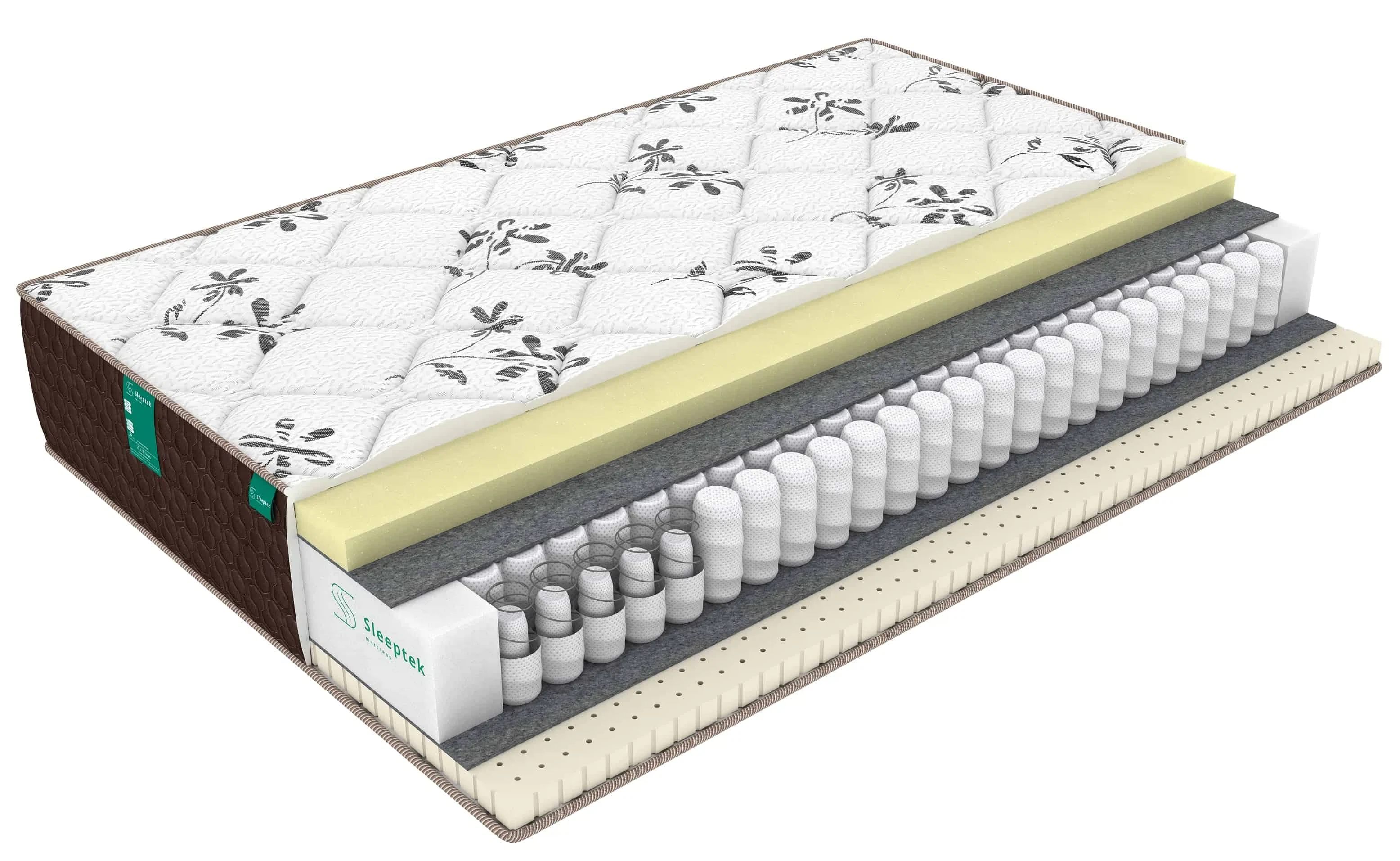 Изображение товара Матрас Sleeptek Duplex Memo Latex 90x200 см с независимыми пружинами и натуральным латексом