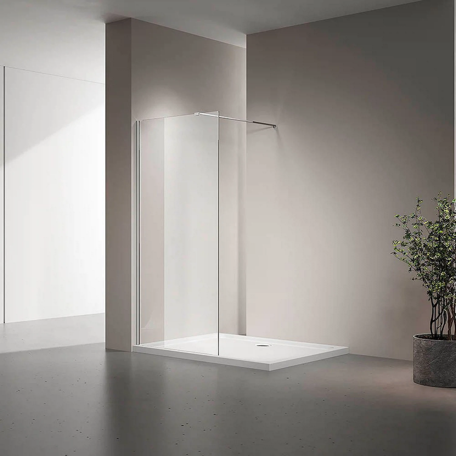 Изображение товара Душевая перегородка Veconi Korato KR72-80-01-C7 80х200 см профиль хром, стекло прозрачное