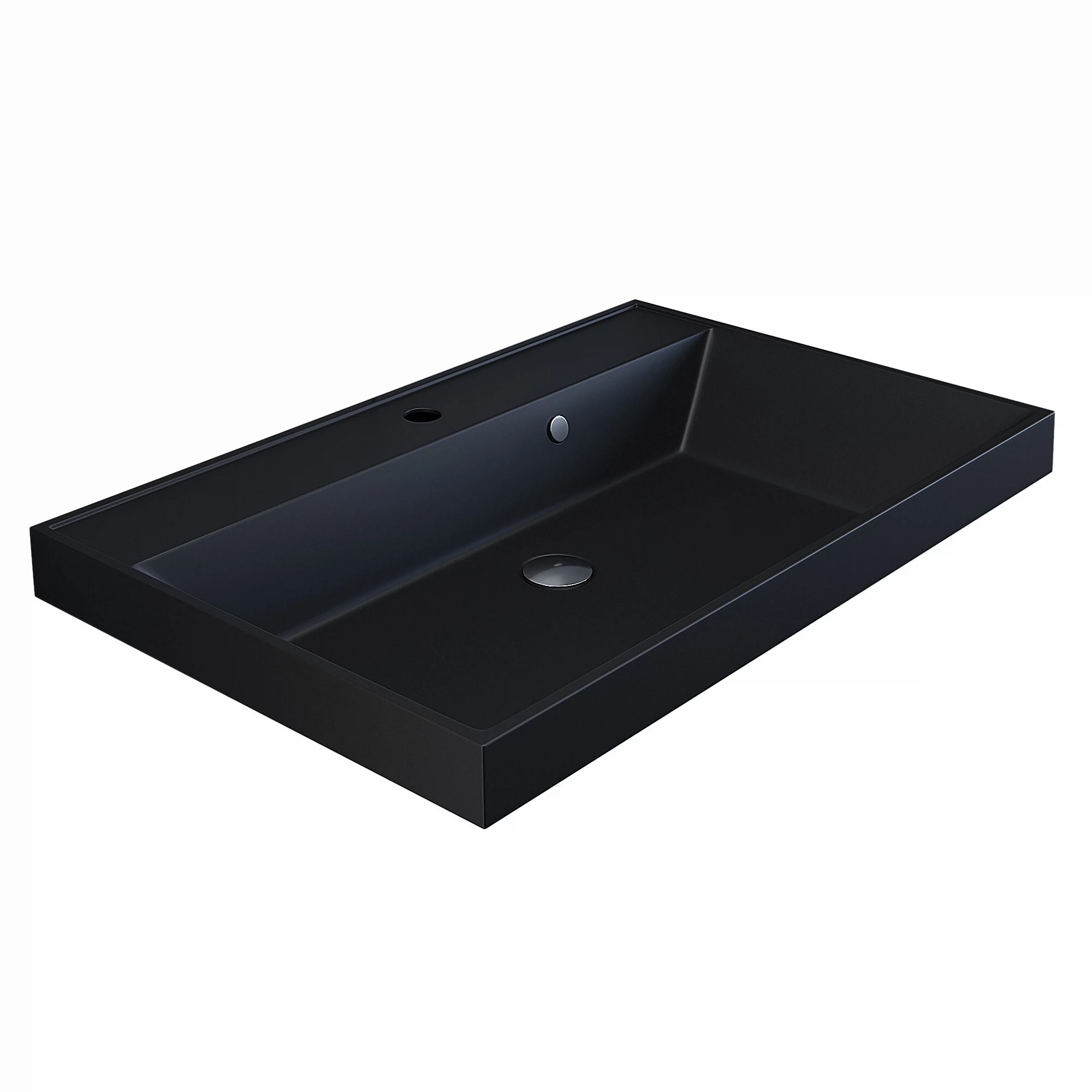 Изображение товара Раковина для ванной Uperwood Classic Quartz 70х45 см черная матовая кварцевая