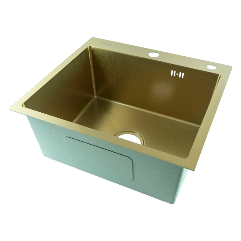 Изображение товара Мойка для кухни Fmark FSC5045C, матовое золото, нержавеющая сталь