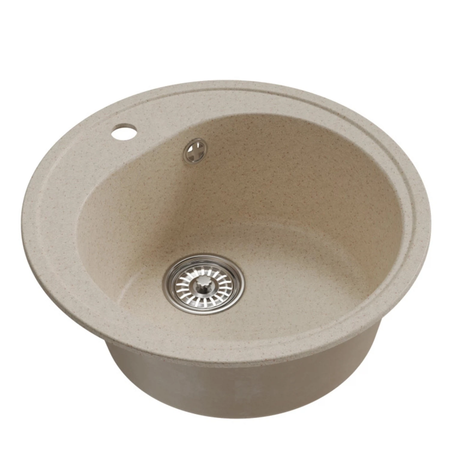 Изображение товара Мойка из искусственного мрамора Mixline ML-GM11 50 см круглая бежевая