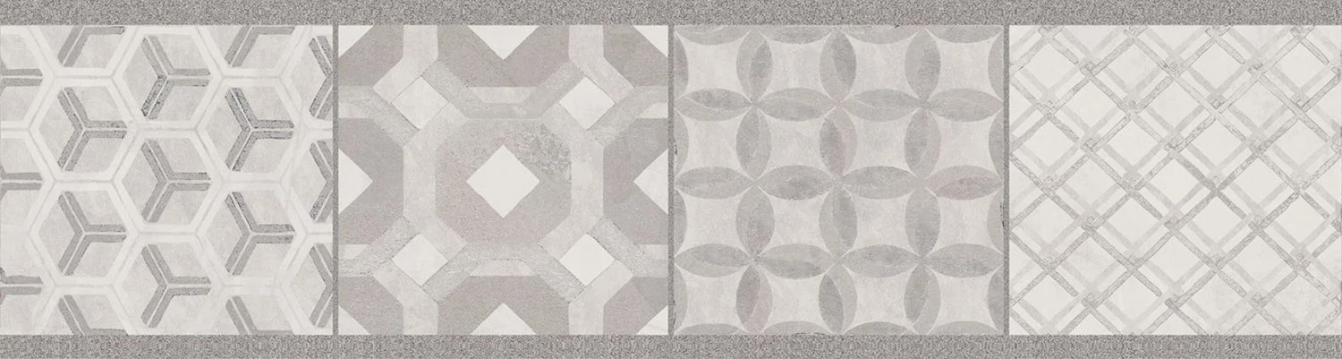Изображение товара Бордюр Онда 1 обрезной 30x7,2x0,9 керамический для стен и пола серый