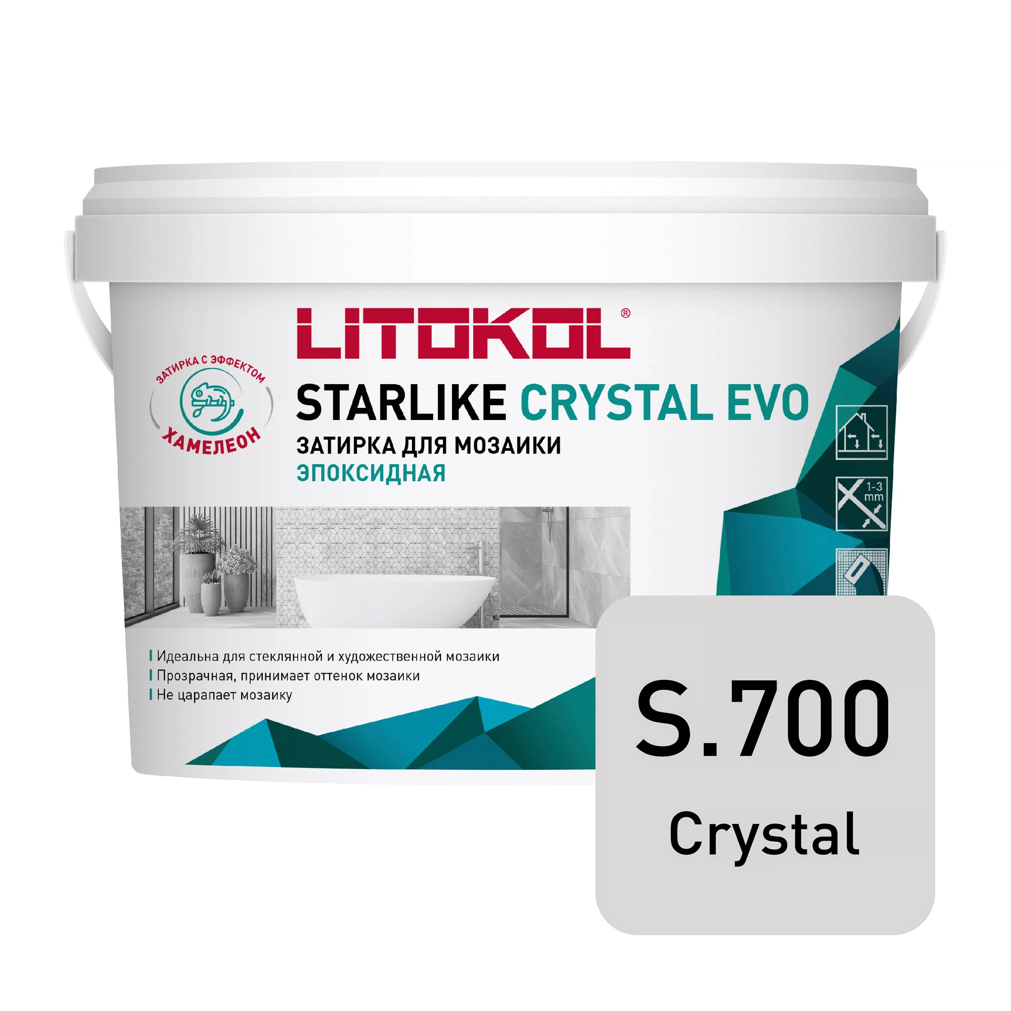 Изображение товара Эпоксидная затирка LITOKOL Starlike Crystal EVO бесцветная 5 кг