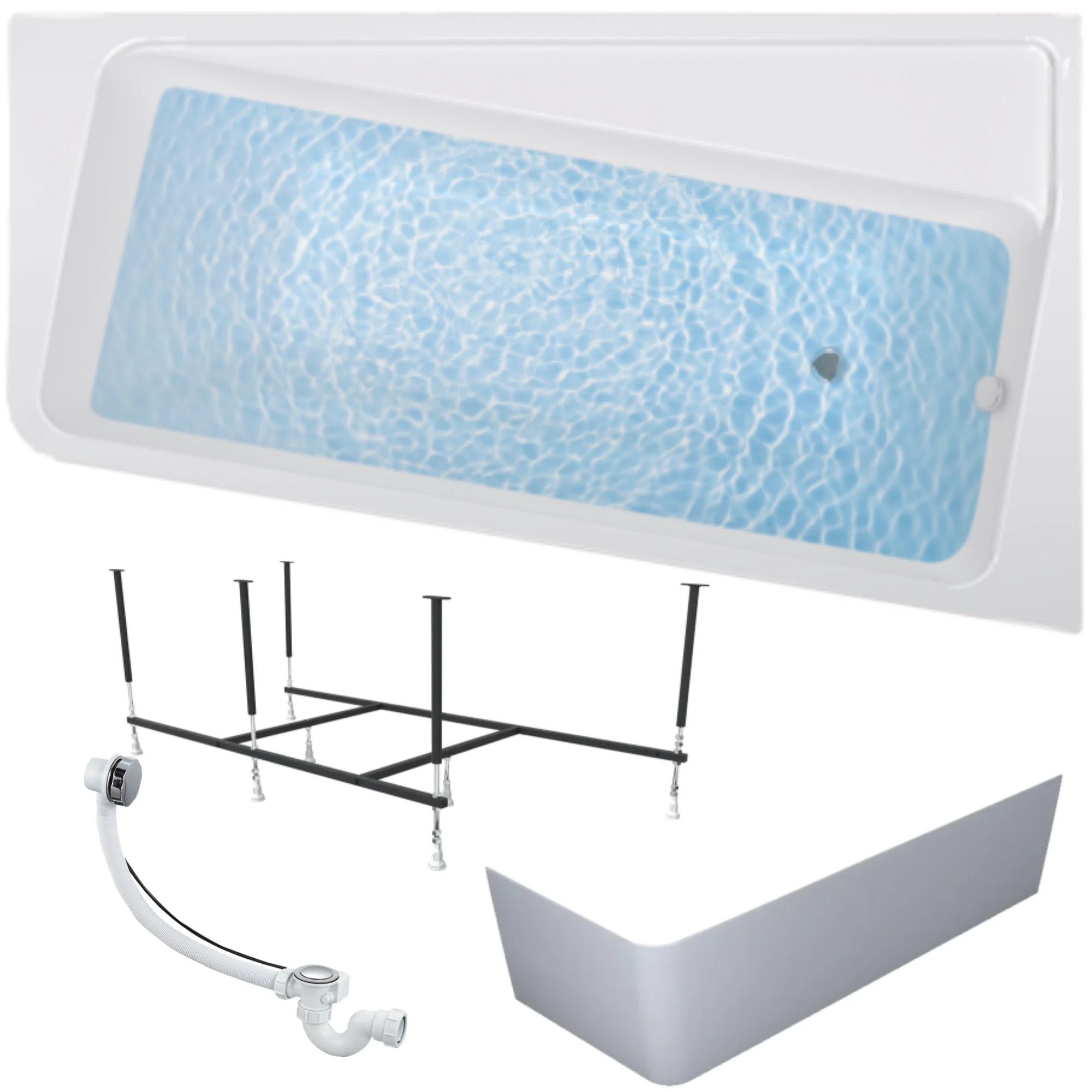 Изображение товара Ванна акриловая DIRECT 170х100 правая с комплектом и гарантией 17 лет