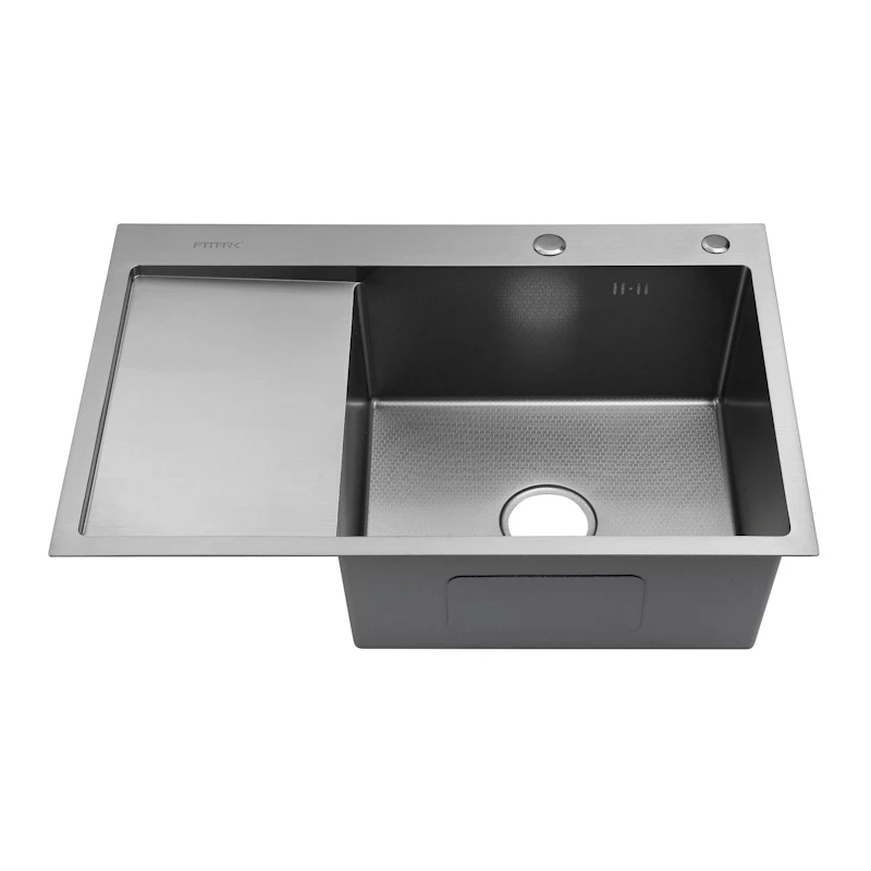 Изображение товара Мойка для кухни Fmark FSC7550L-R, сатин, нержавеющая сталь