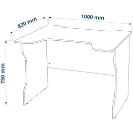 Стол компьютерный ВАРДИГ K2 100x82, белый/серебристый