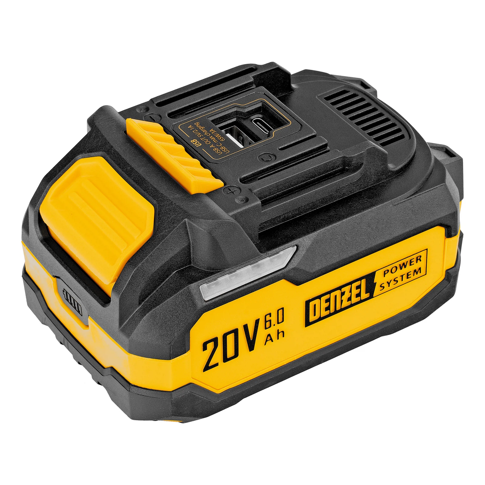 Изображение товара Аккумуляторная батарея Denzel BH-20-6.0 Li-Ion 20В 6,0Ач USB