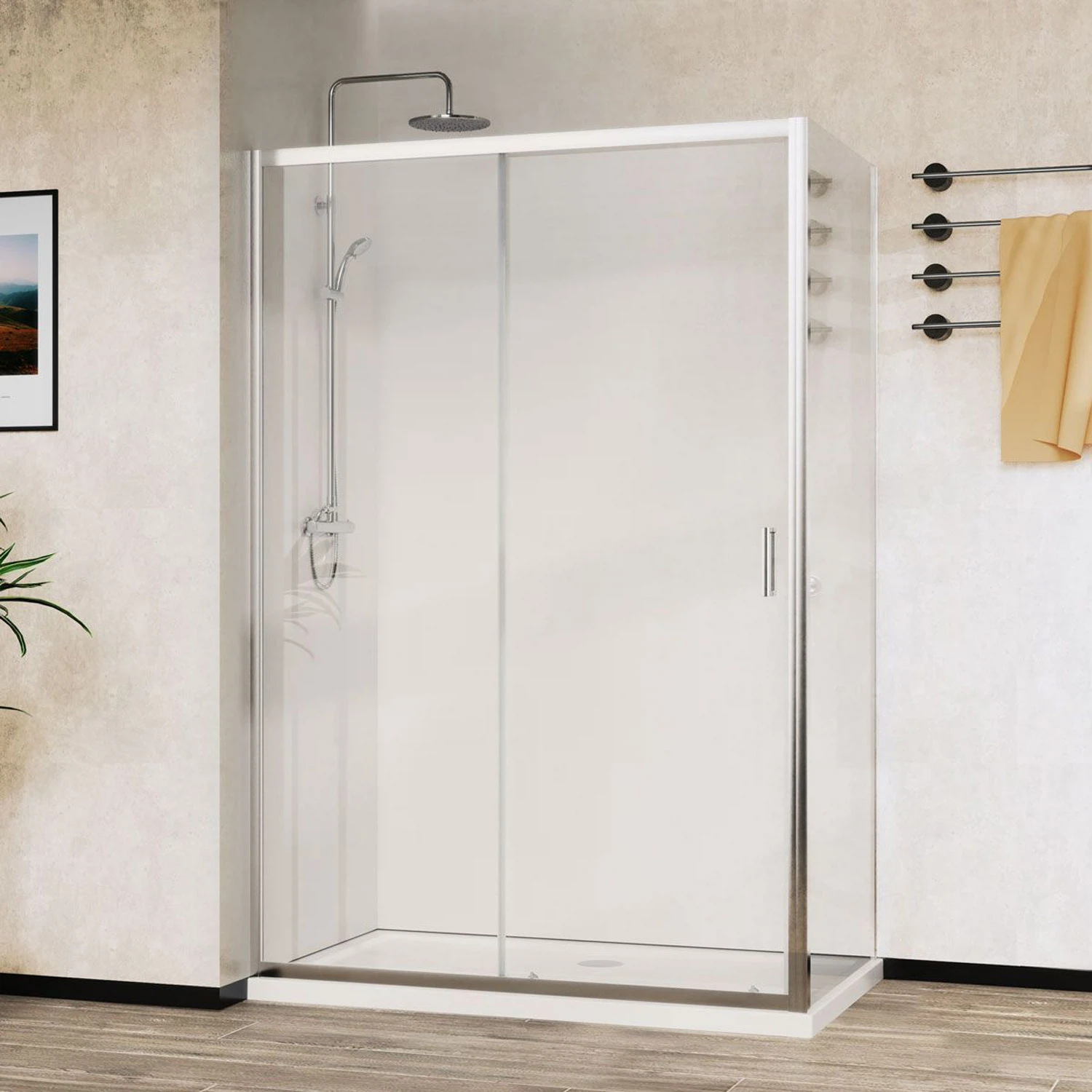 Изображение товара Душевой уголок Vincea City VSR-5CT9012CL 1200х900 мм раздвижные двери