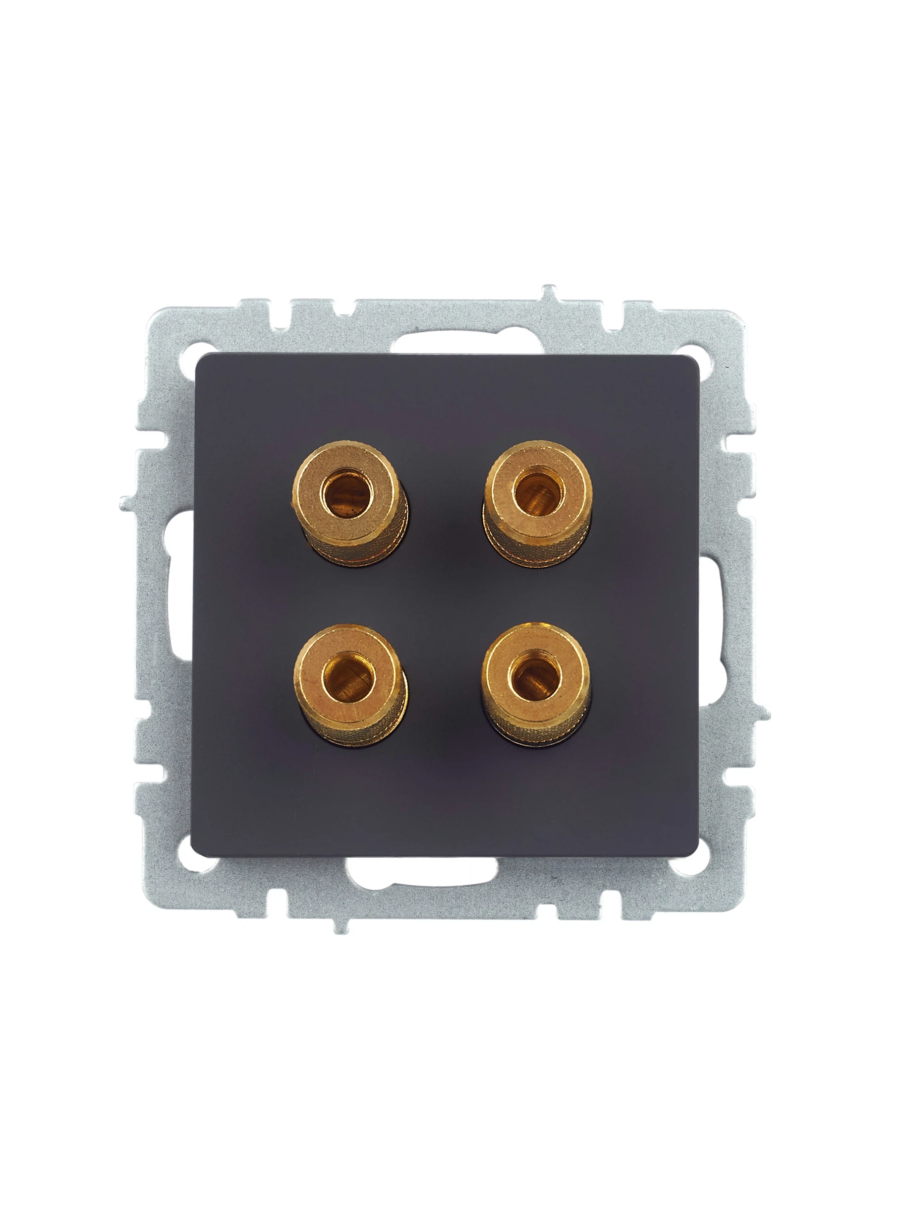 Изображение товара Аудиорозетка IEK BRITE BASE Графит 4-м РА10-БрГ.