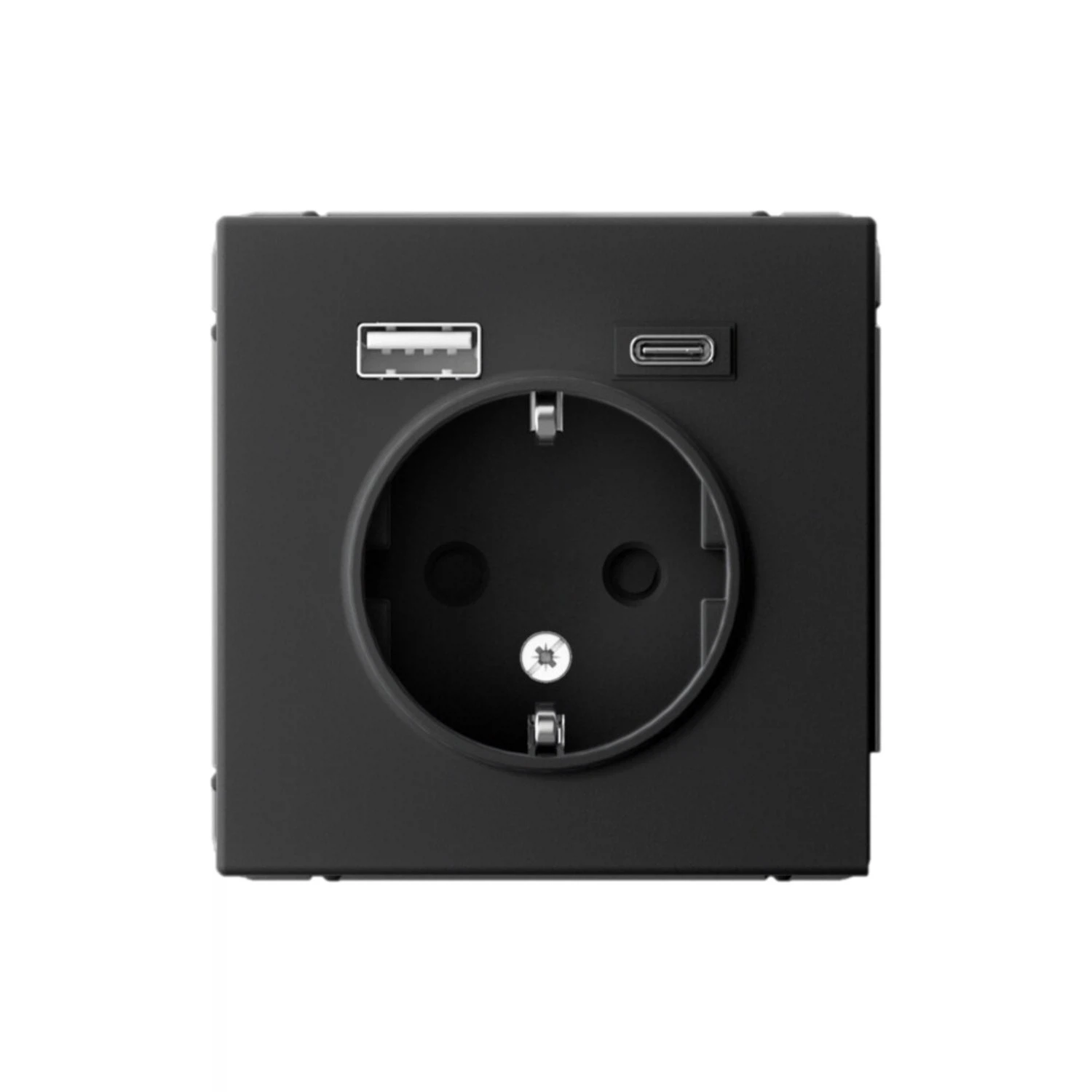 Изображение товара USB Розетка Systeme Electric ArtGallery Карбон Розетка 16А с 2 USB A+C, 5В/2,4А/3,0А, 2х5В/1,5А, механизм