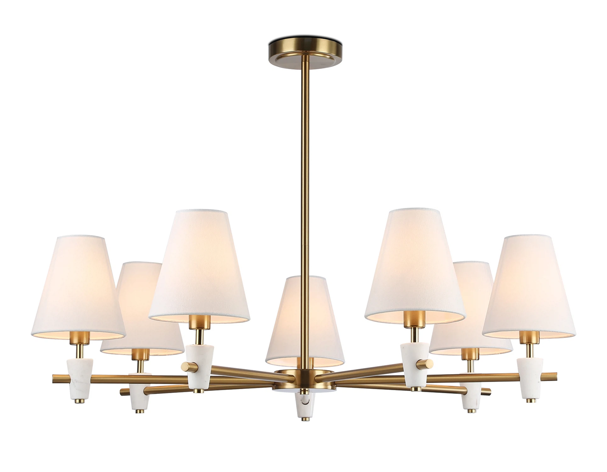 Изображение товара Светильник на штанге LH75045 AMBRELLA LIGHT латунь/белый E14*7 max 40W D840*580